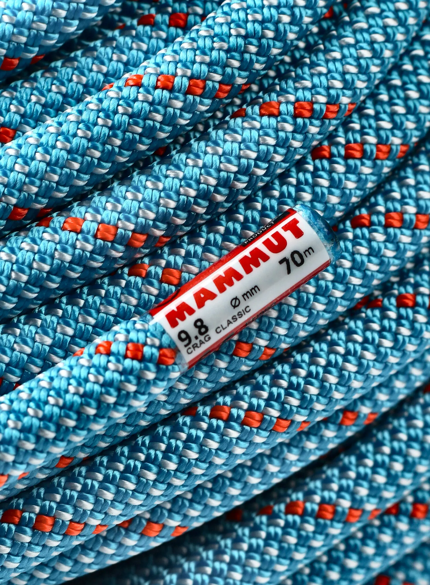 Mammut 9.8 Crag Classic Rope 70 m Mászókötél - white/ice mint
