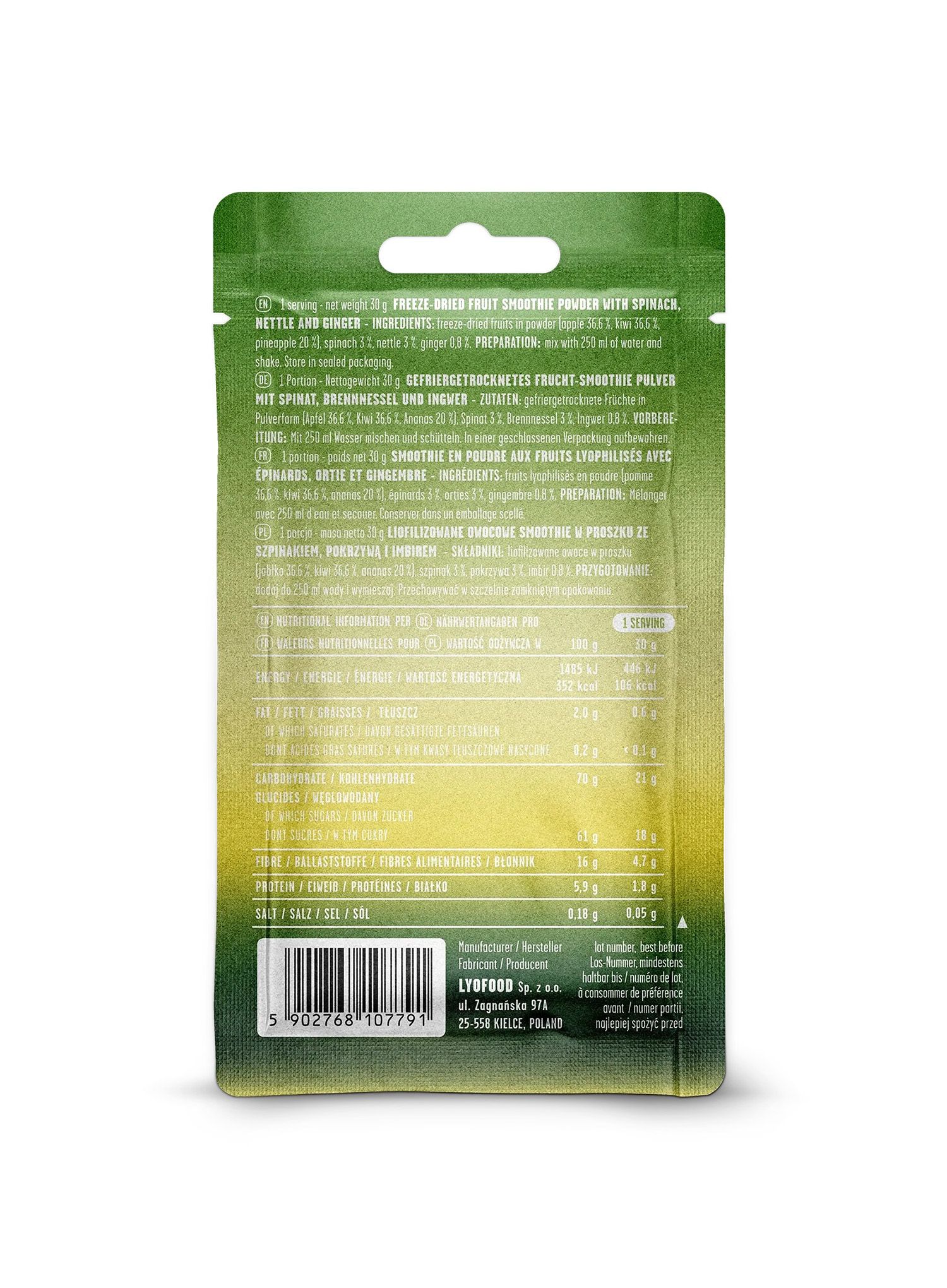 LYOFOOD Green Smoothie 280 ml Liofilizált étel
