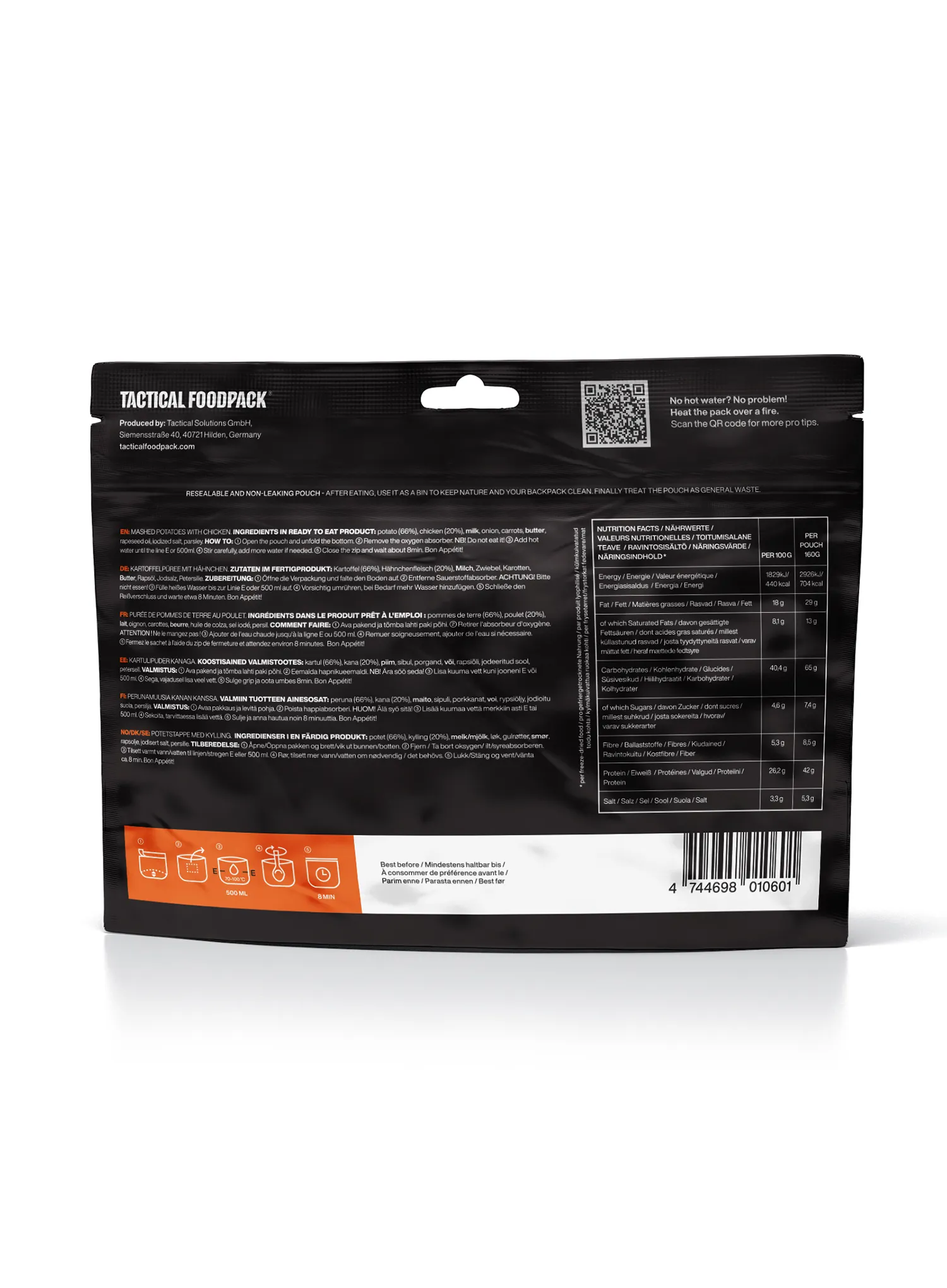 Tactical Foodpack Burgonyapüré csirkével Liofilizált étel 660 g