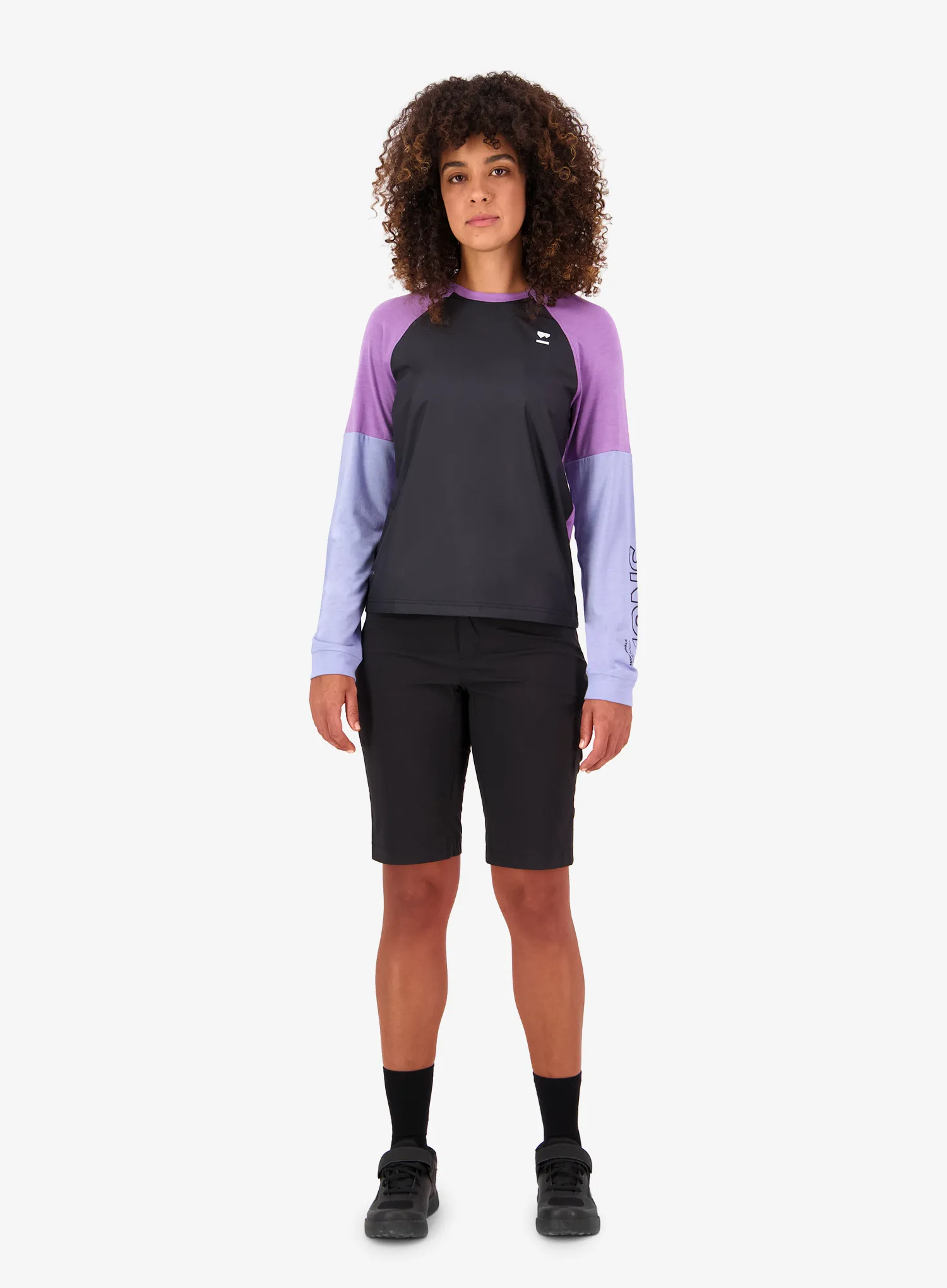 Mons Royale Tarn Merino Bike Wind Jersey Női hosszú ujjú póló - skyline/bloom/black