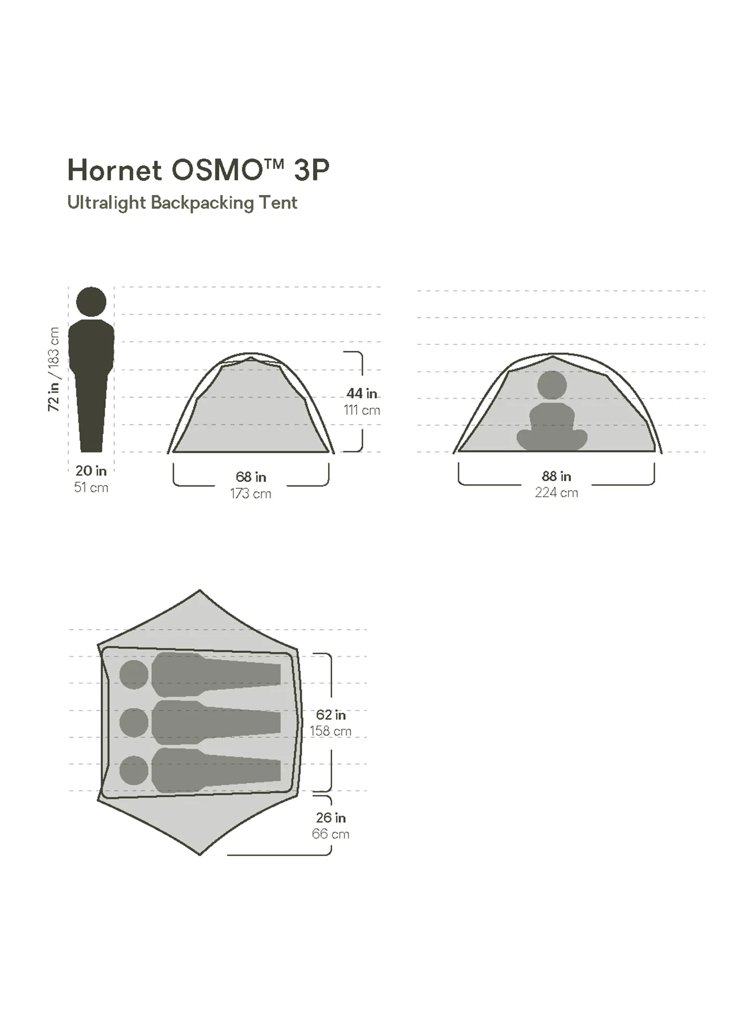 Nemo Hornet OSMO 3P Háromszemélyes sátor - goodnight gray