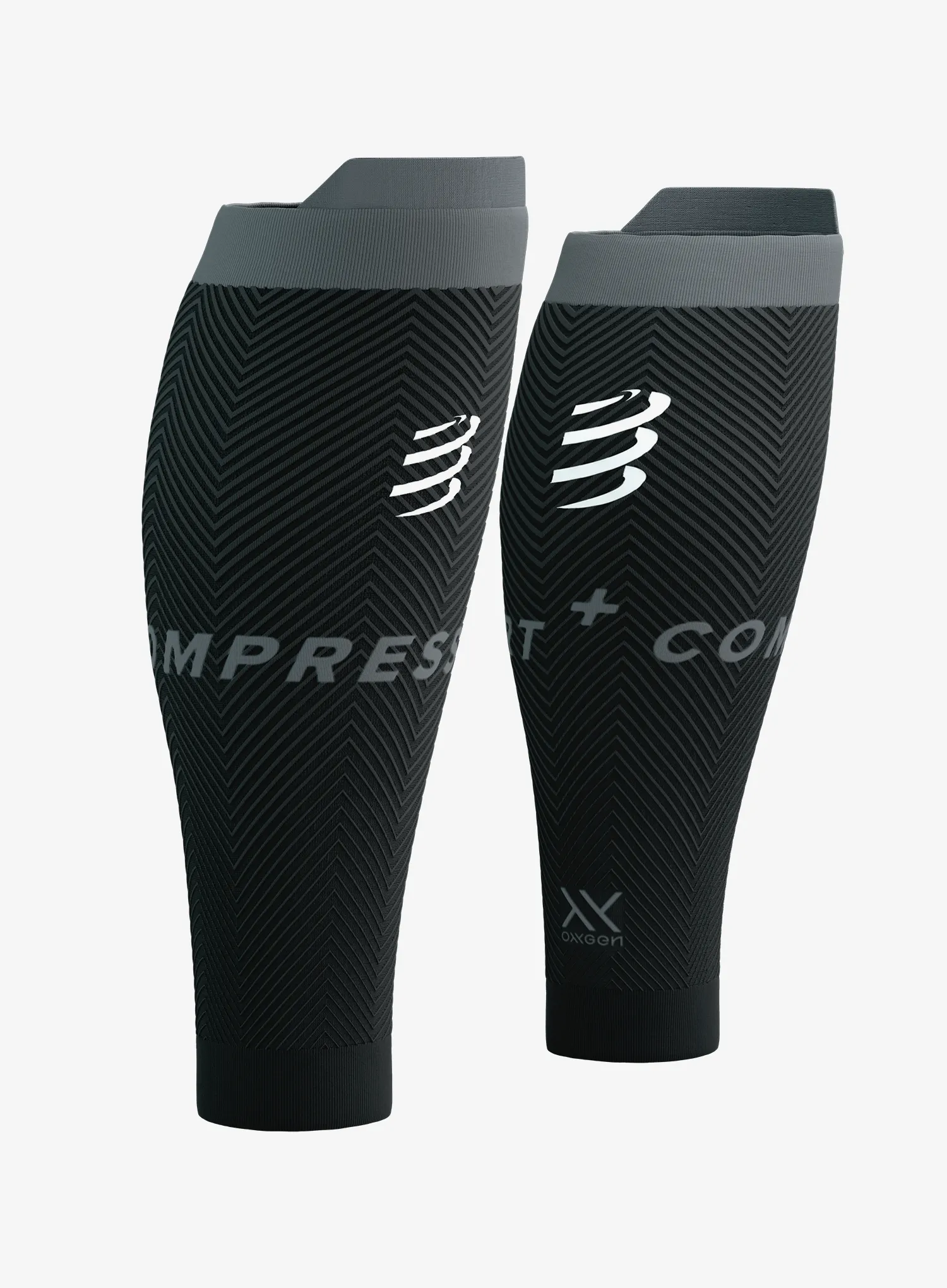 Compressport R2 Oxygen Kompressziós nadrágszár - black/steel grey