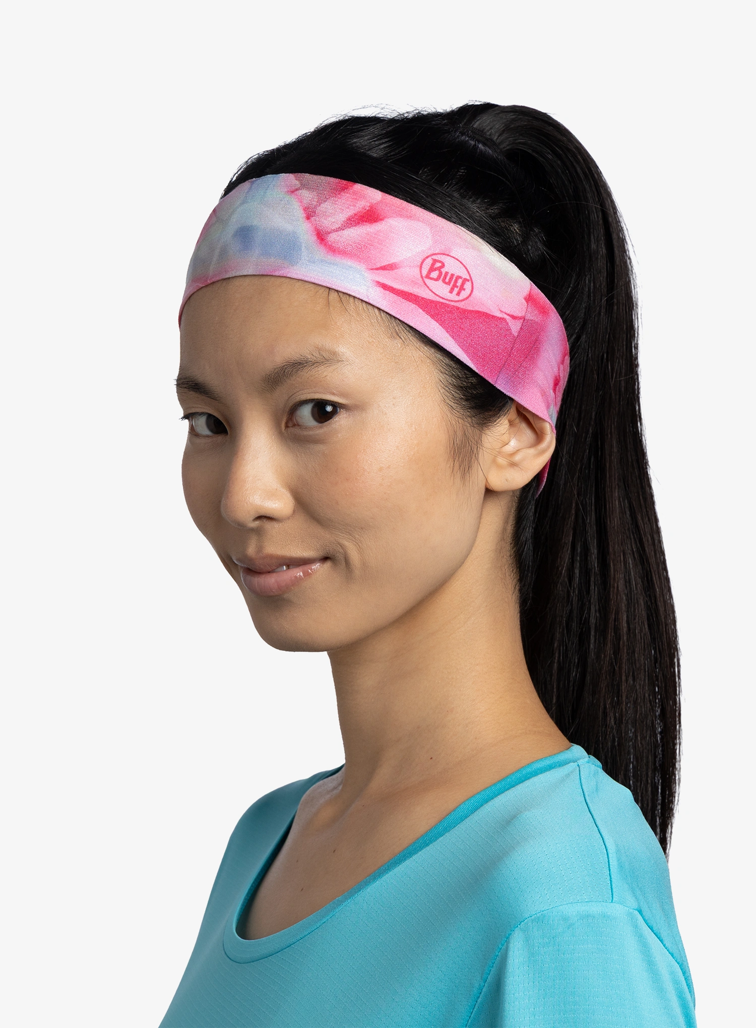 Buff Coolnet UV+ Headband Slim Fejpánt - esmerald fluor fuchsia