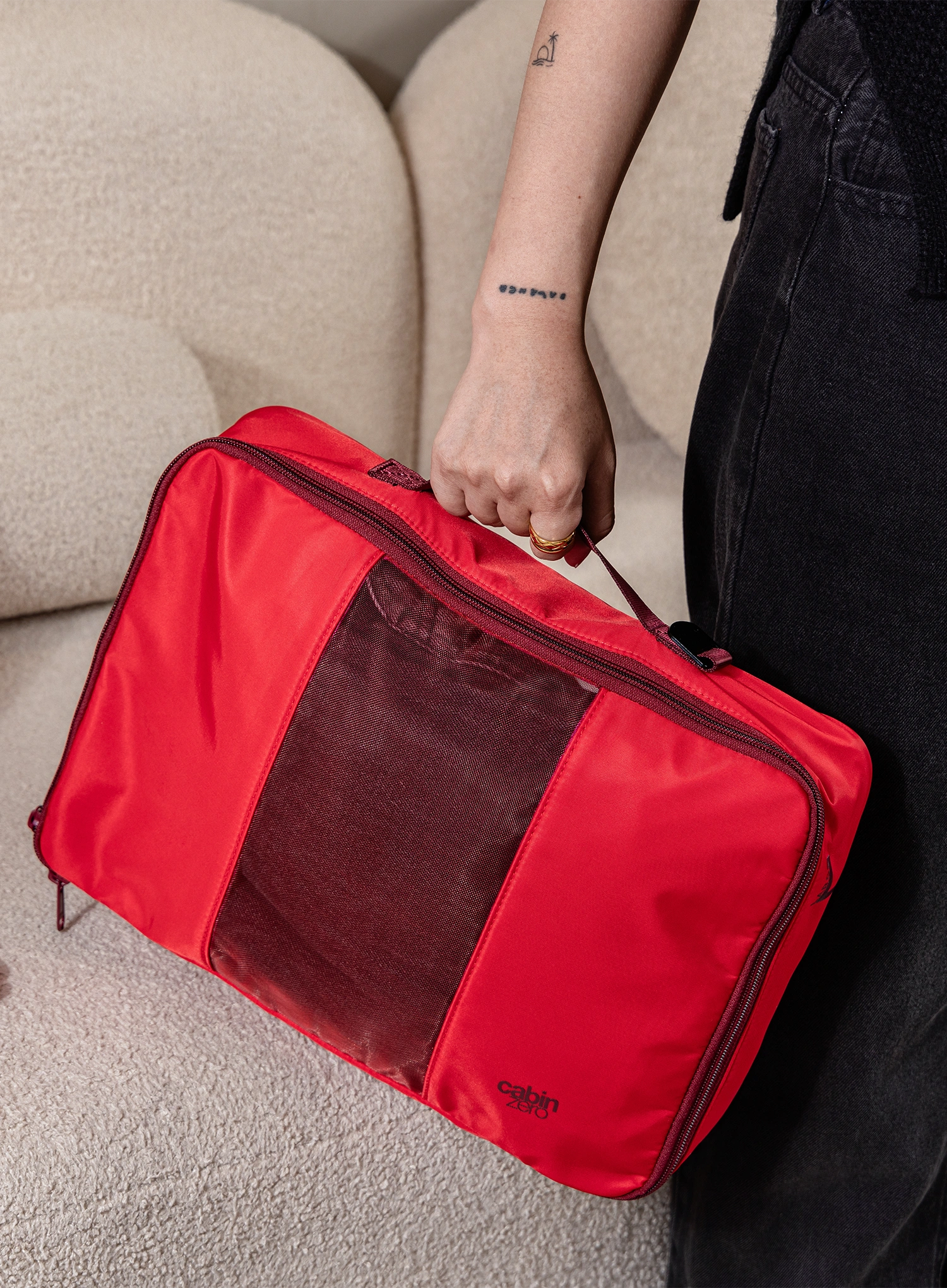 CabinZero Lux Packing Cube Large 11.5 L Csomagrendszerező - cranberry