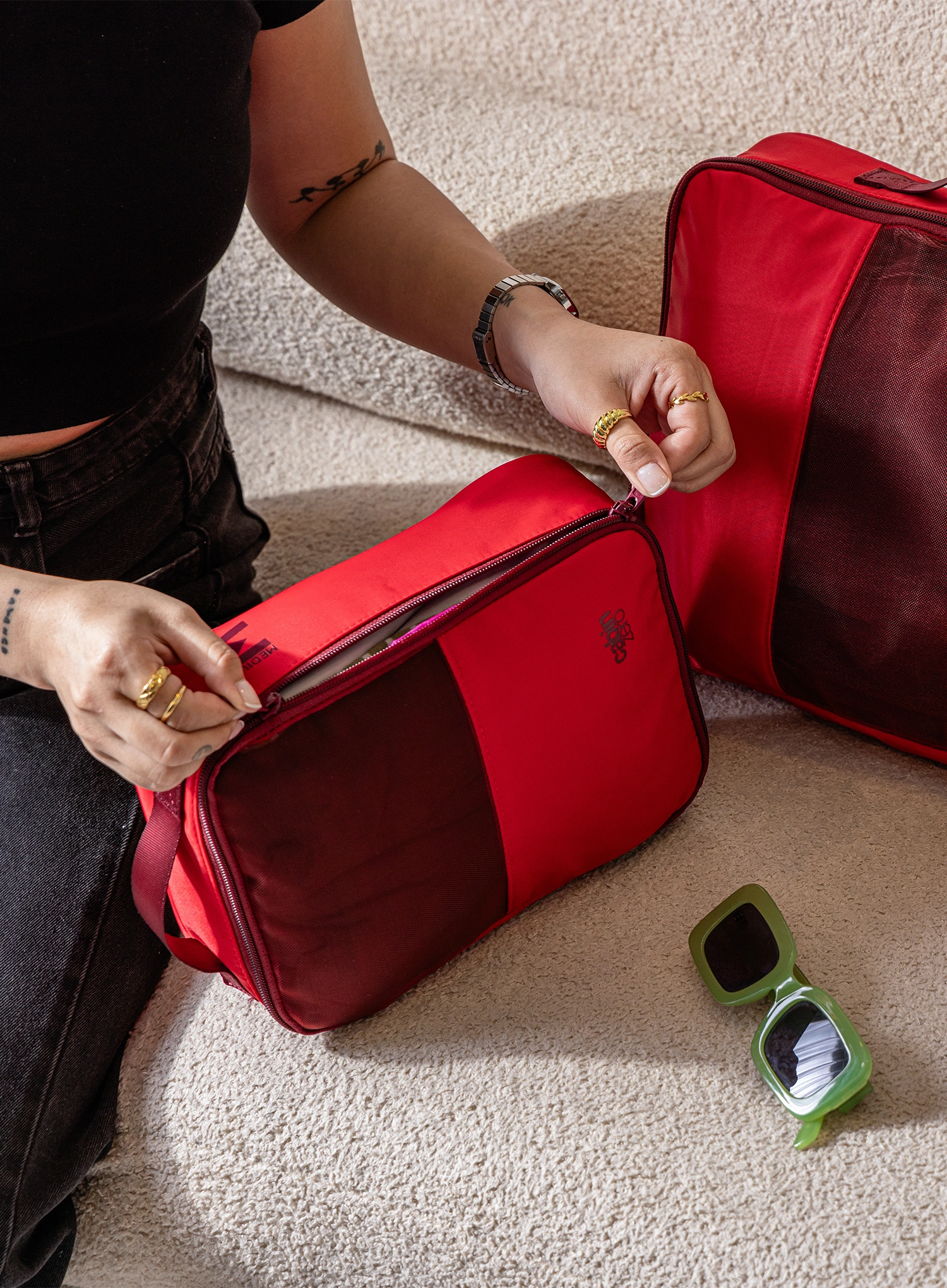 CabinZero Lux Packing Cube Medium 5.5 L Csomagrendszerező - cranberry