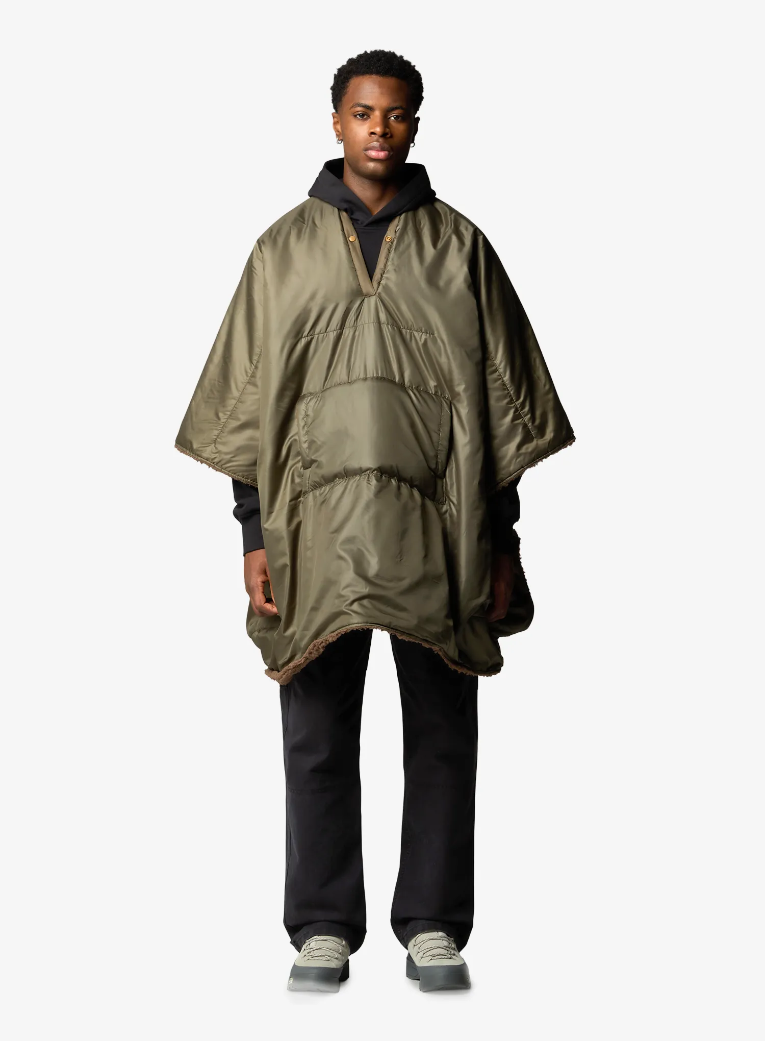 The North Face Wawona Fuzzy Blanket Esőköpeny - taupe green/smokey