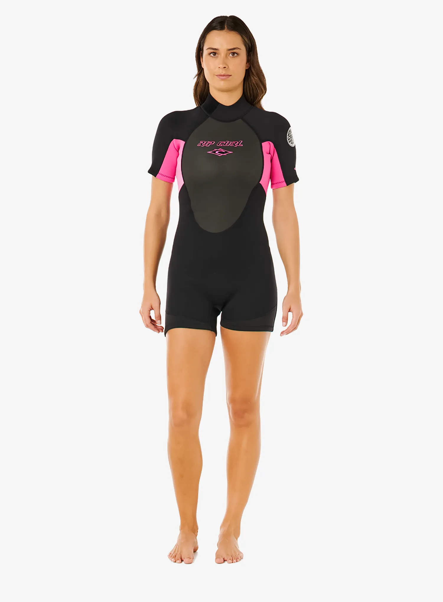 Rip Curl Omega Back Zip Springsuit Női neoprén ruha - black/pink