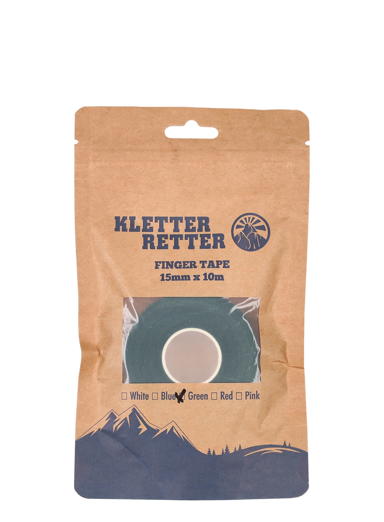 Kletter Retter Finger Tape 15 mm 10 m Ragtapasz sziklamászóknak - green