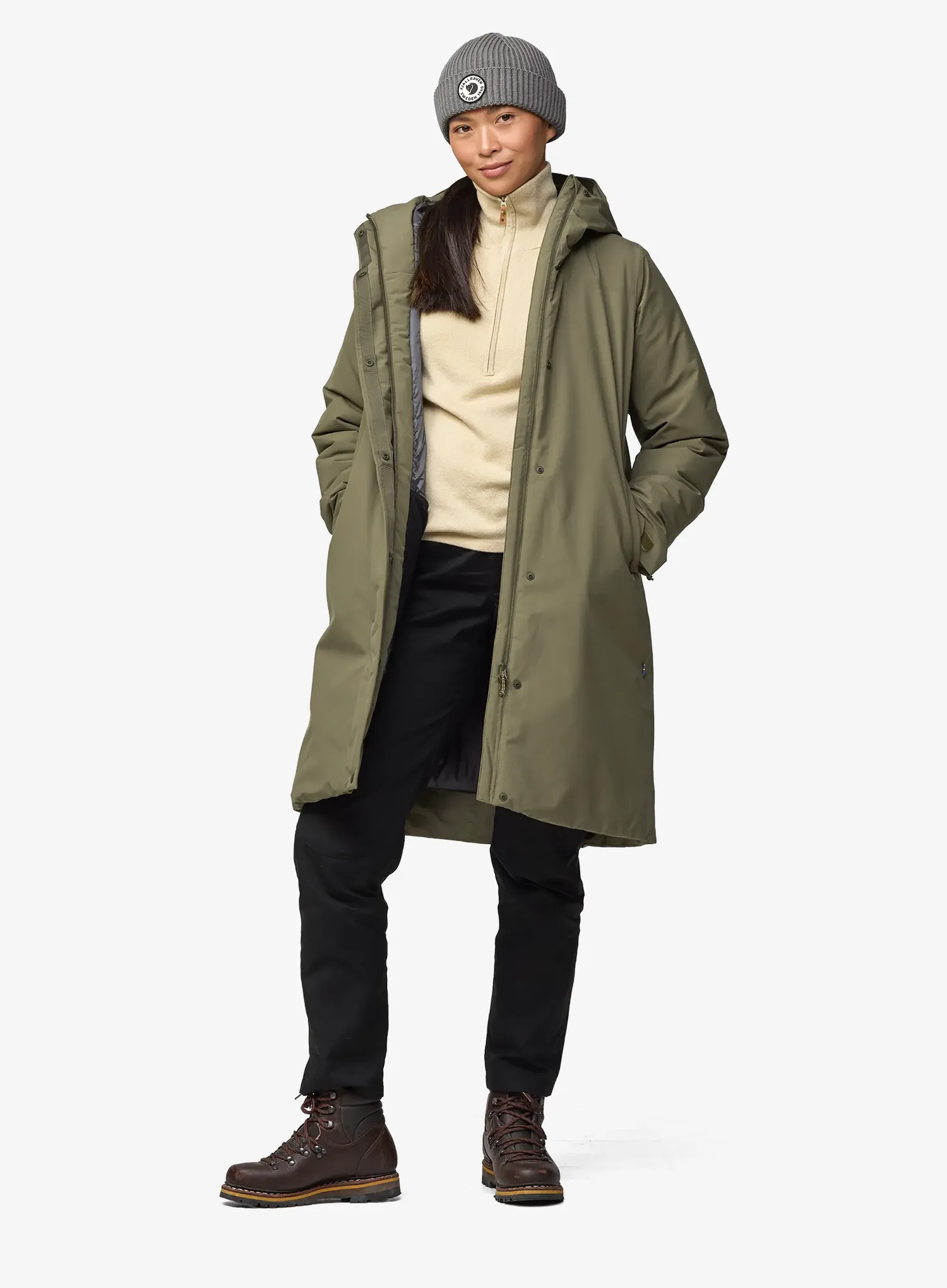 Fjallraven HC Hydratic Padded Parka Női utcai kabát - laurel green