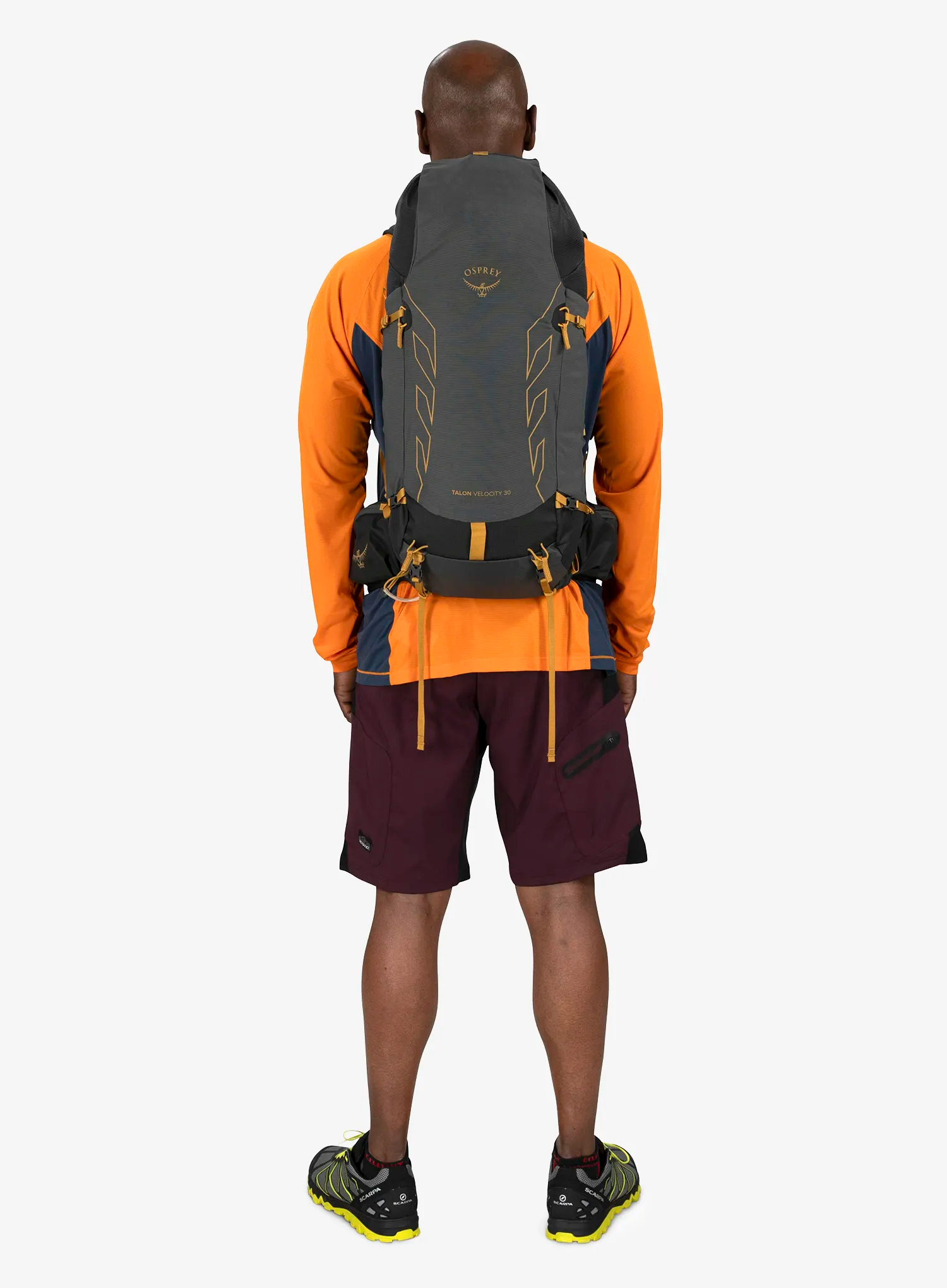 Osprey Talon Velocity 30 Hátizsák kiránduláshoz - drk charcoal tumbleweed yellow
