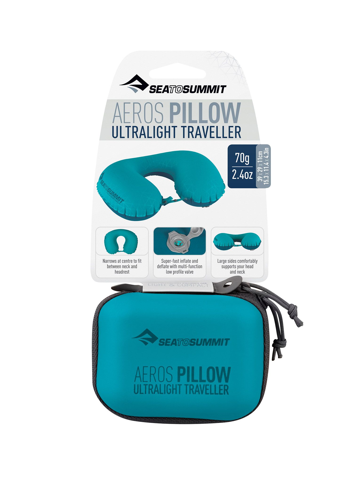 Sea To Summit Aeros Ultralight Pillow Traveller Párna - aqua