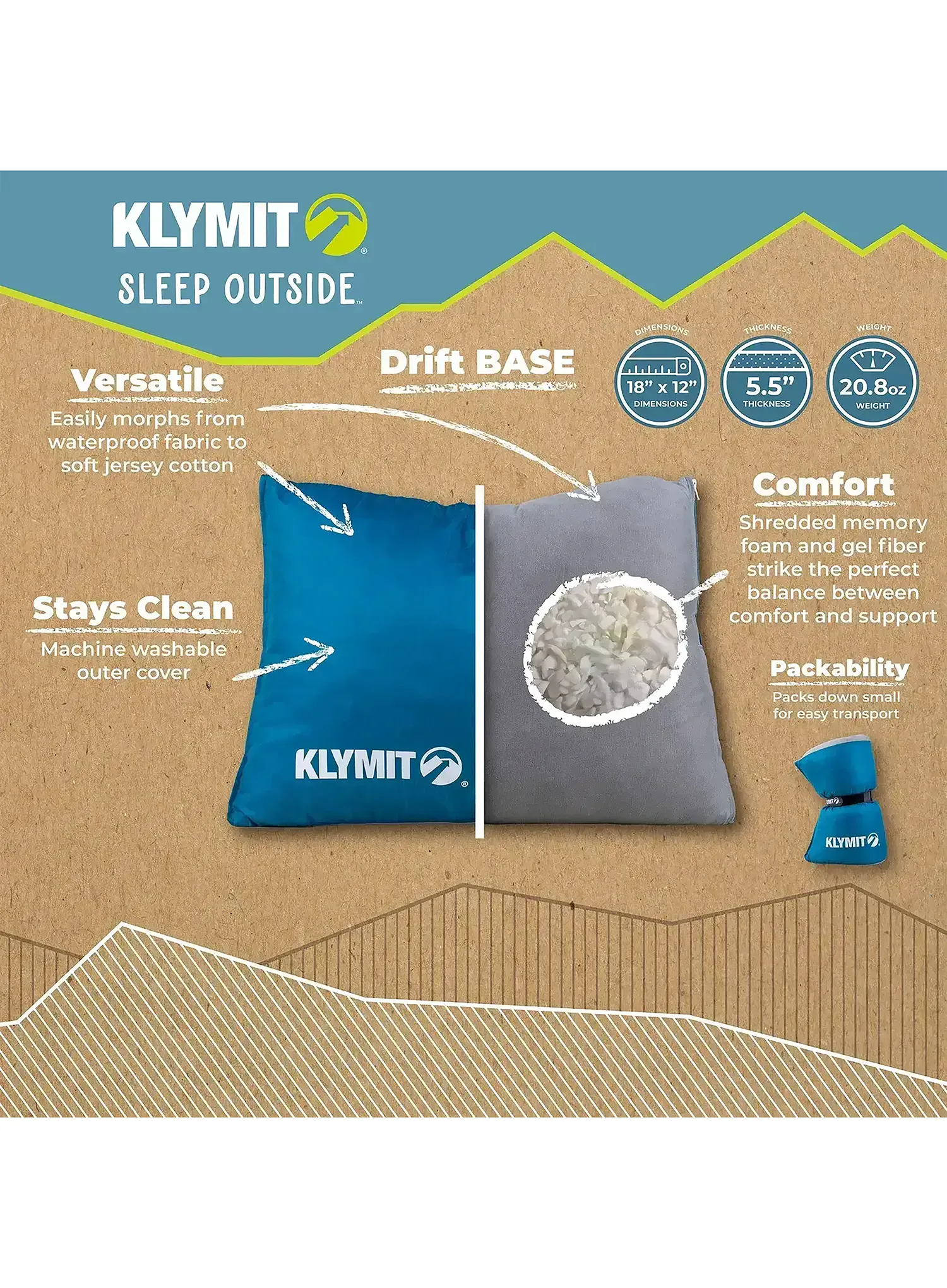 Klymit Drift Base Párna - ocean depths