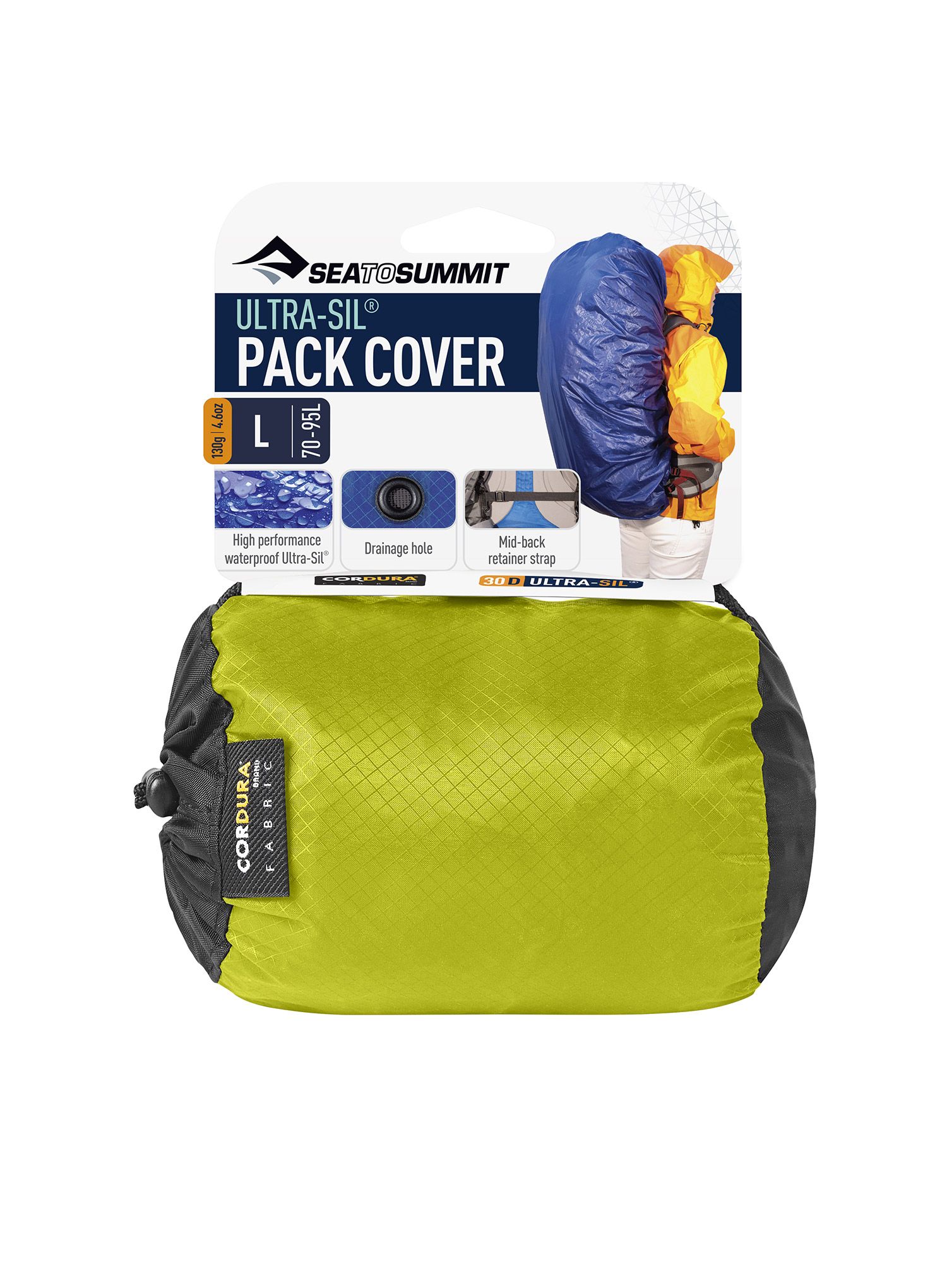Sea To Summit Ultra-Sil Pack Cover Large - Fits 70-95 Litre Packs Huzat - lime