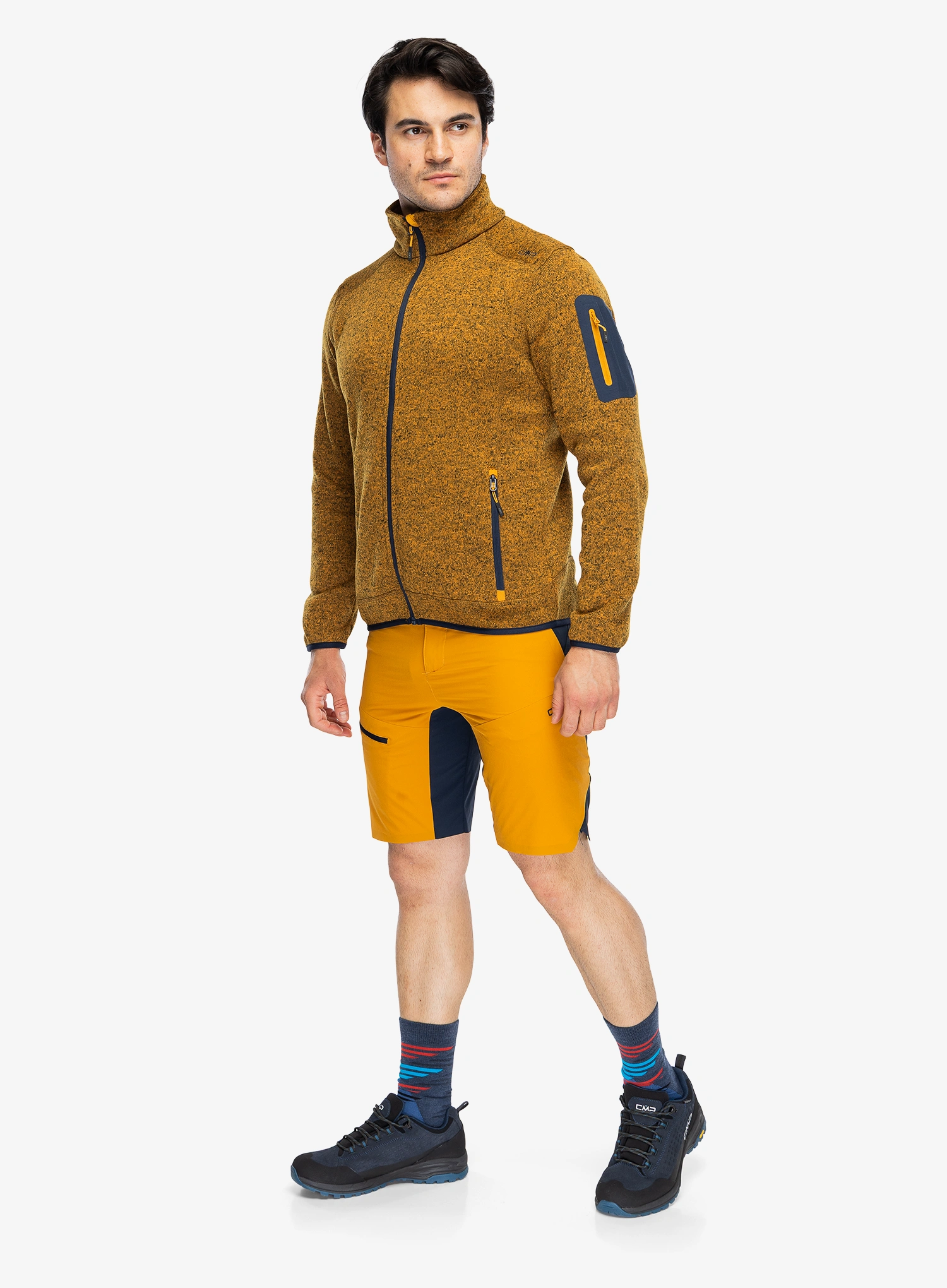 CMP Perl Jacket Knitted Polár - curcuma/b. blue