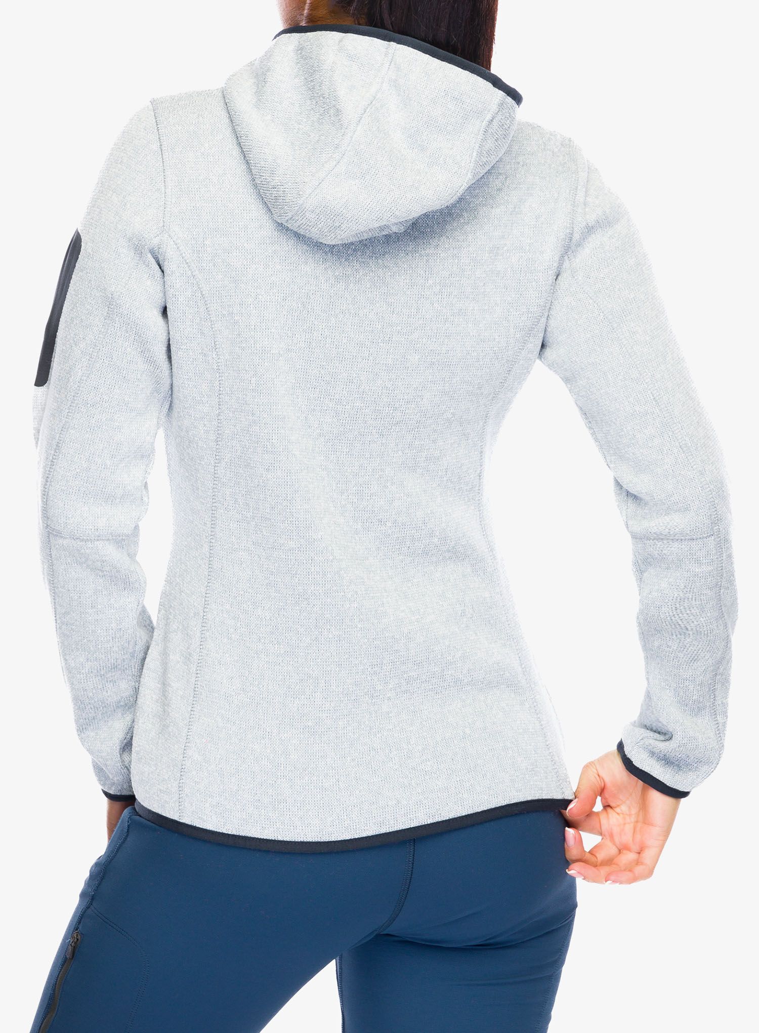CMP Londra Fix Hood Jacket Knitted Női polár - alluminio/antracite