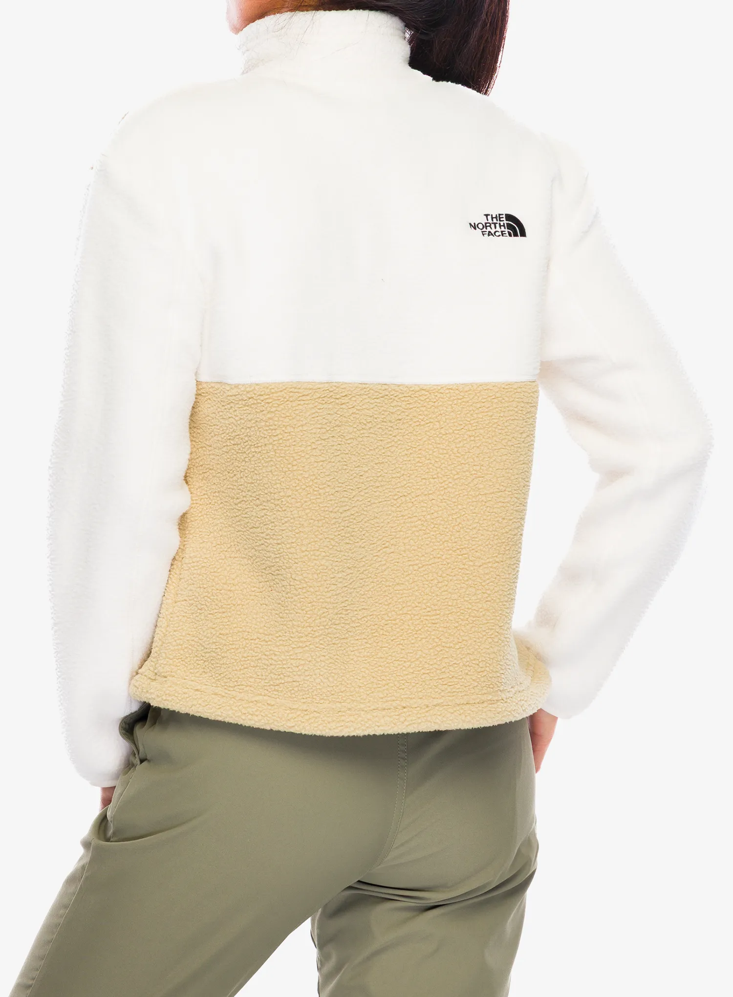 The North Face Yumiori 1/4 Zip Női polár - khaki stone/white dune