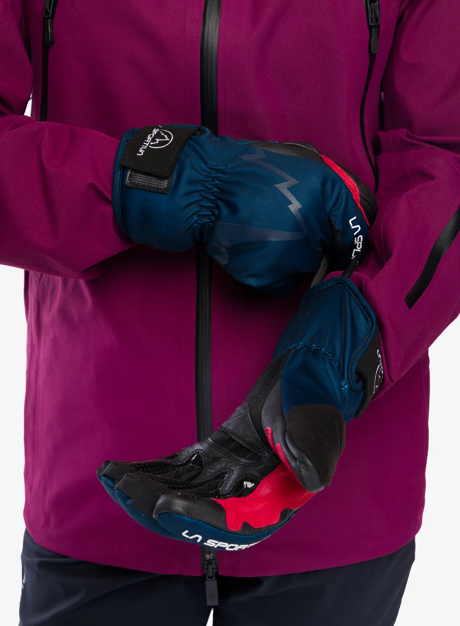 La Sportiva Ski Touring Gloves Síkesztyű - storm blue/red