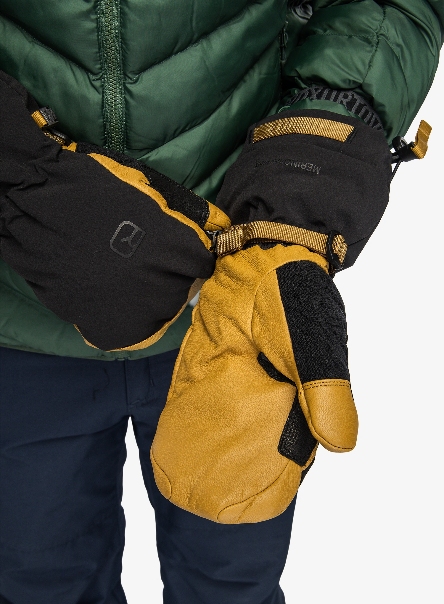 Ortovox Merino Freeride Mitten Síkesztyű - wild cumin