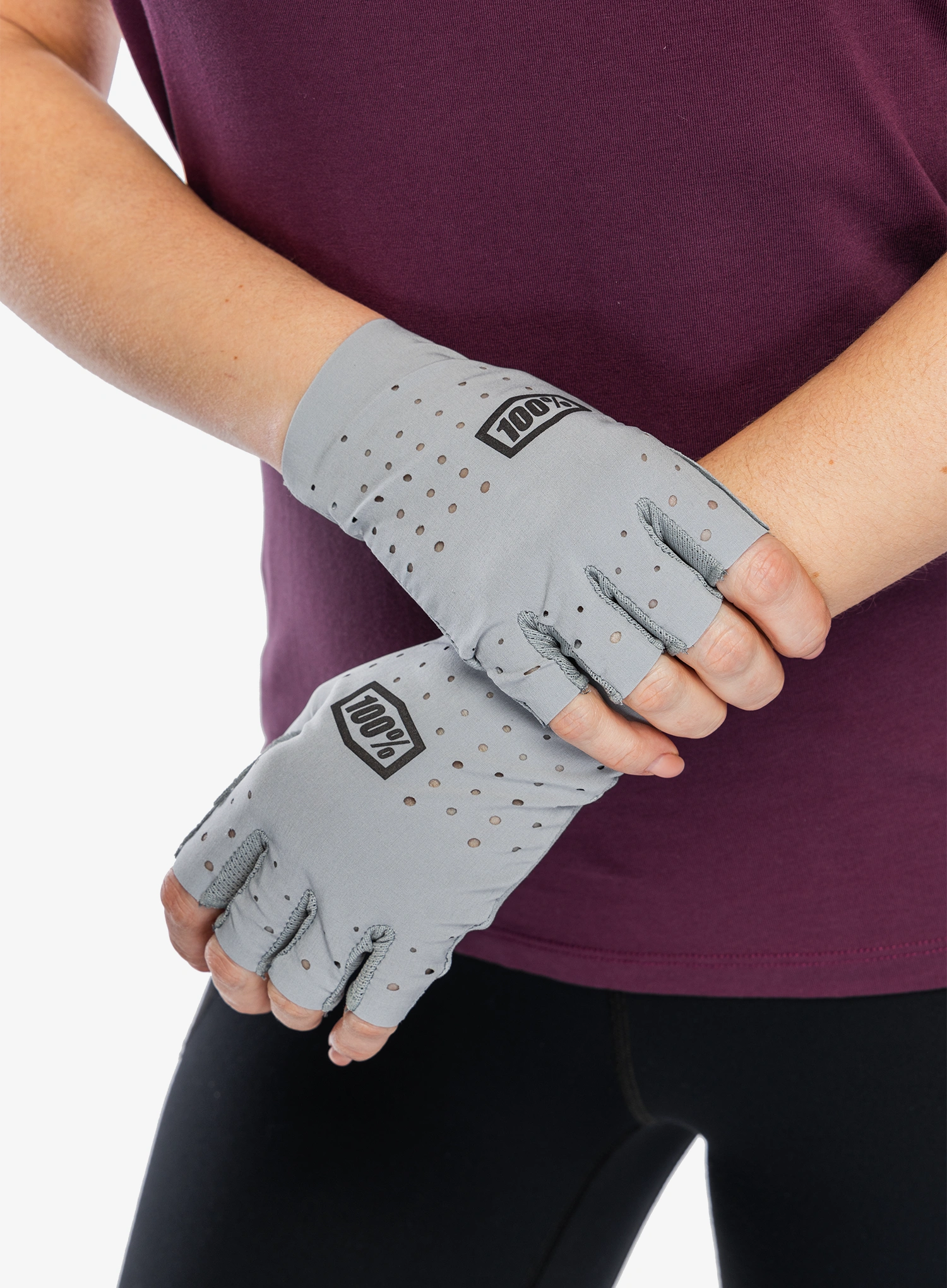 100% Sling Bike Short Finger Gloves Ujjatlan női kesztyű - grey