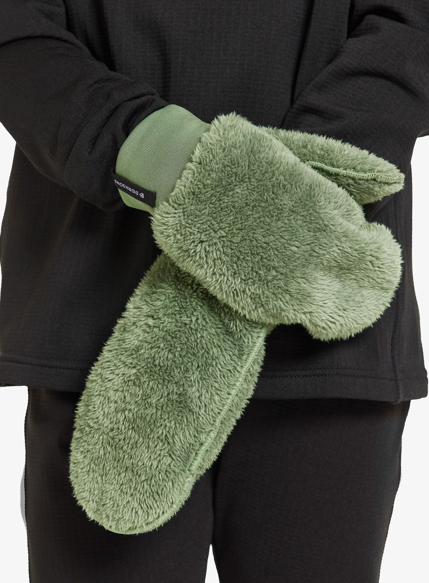 Didriksons Mejram Mittens Gyerek kesztyűk - light moss