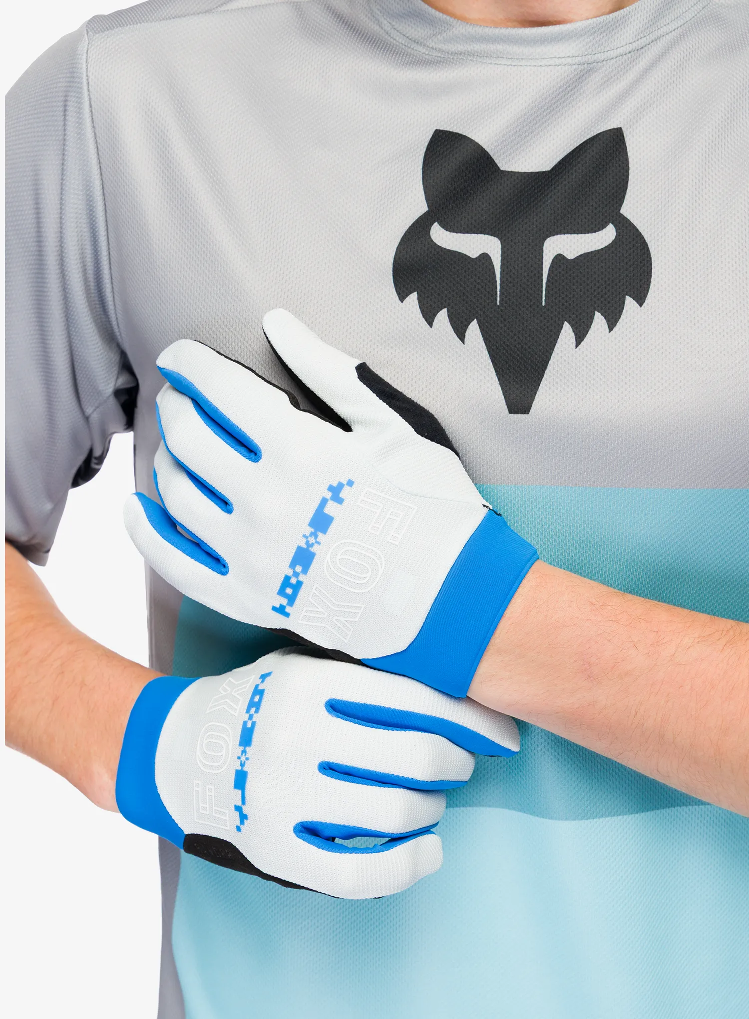 Fox Ranger Glove Digi Image Mtb kesztyű - pale blue
