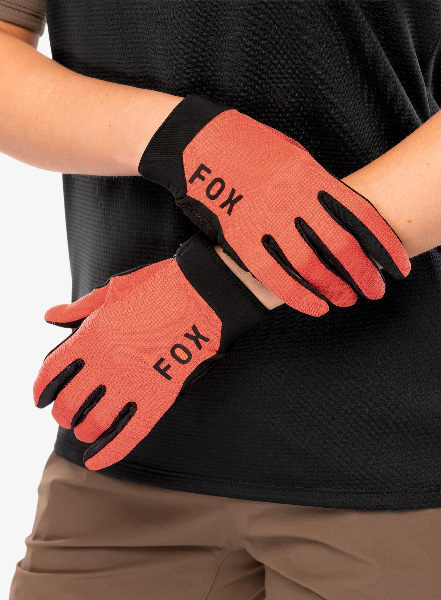 Fox Ranger Glove Gel Női kerékpáros kesztyű - salmon