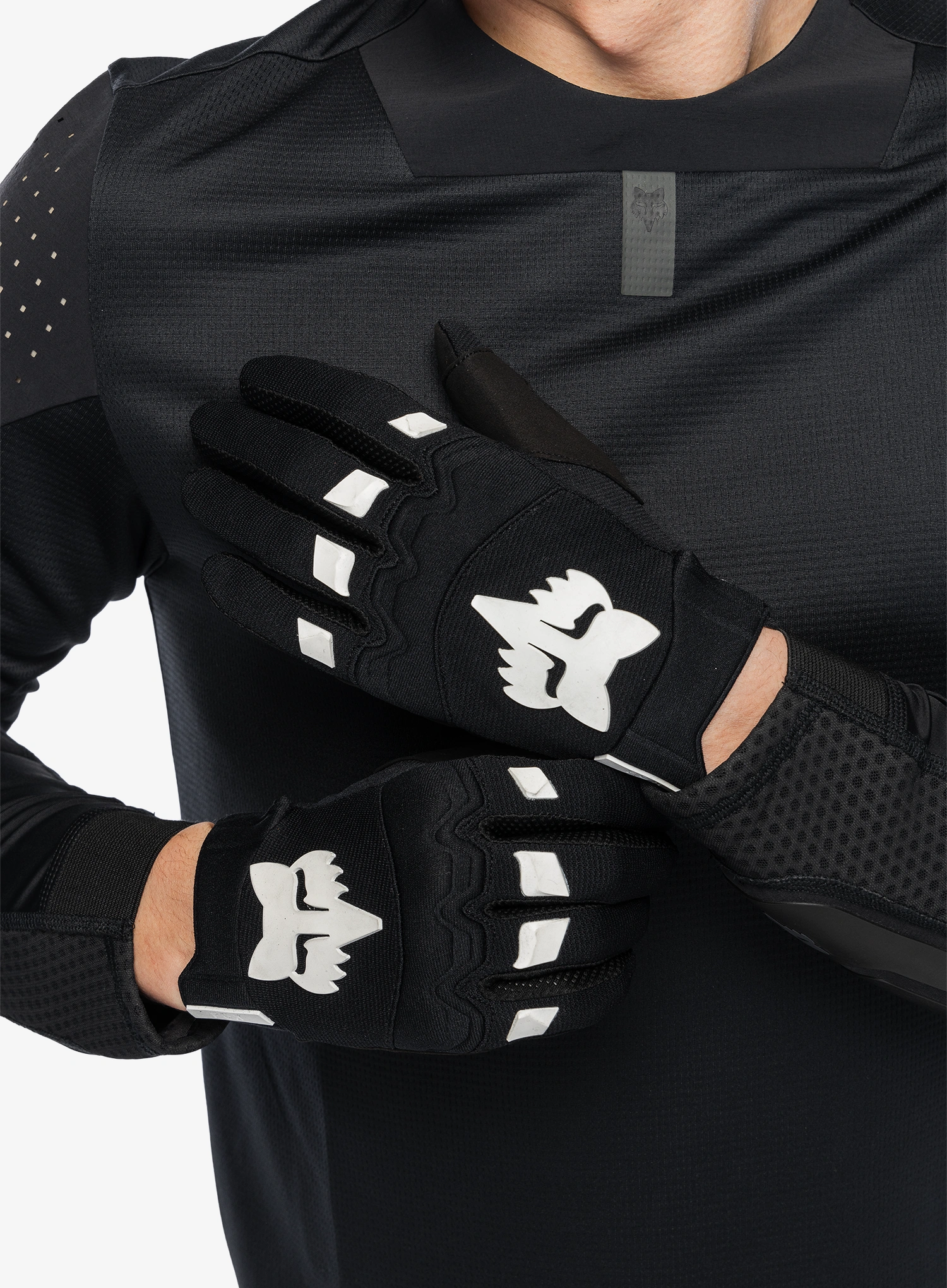 Fox Dirtpaw Glove Kerékpáros kesztyű - black/black/white