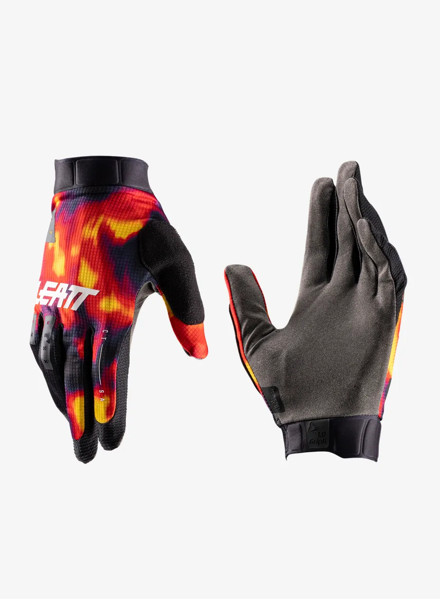 Leatt Glove MTB 1.0 GripR Kerékpáros kesztyű - heatmap red