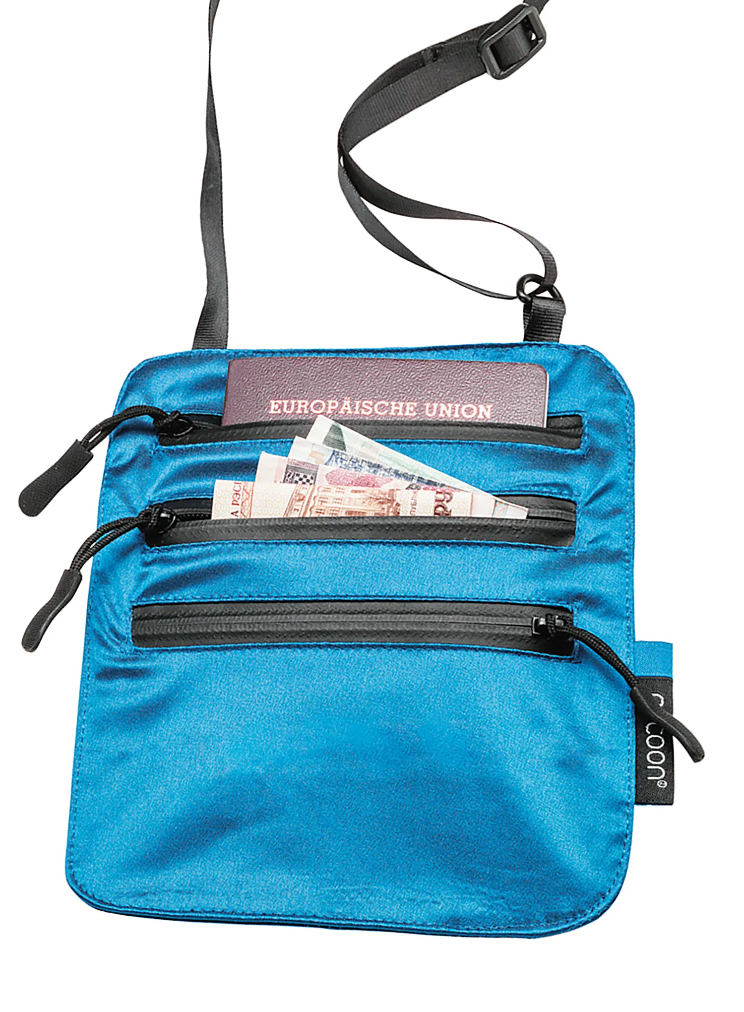 Cocoon Secret Neck Wallet - Silk Válltáska - blue lagoon