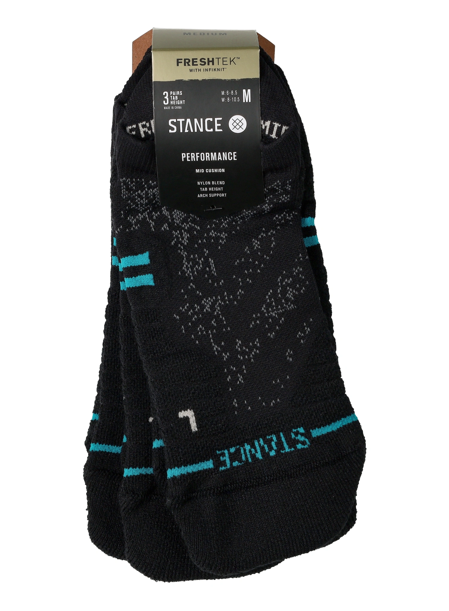 Stance Athletic Tab 3 Pack Futózokni - black