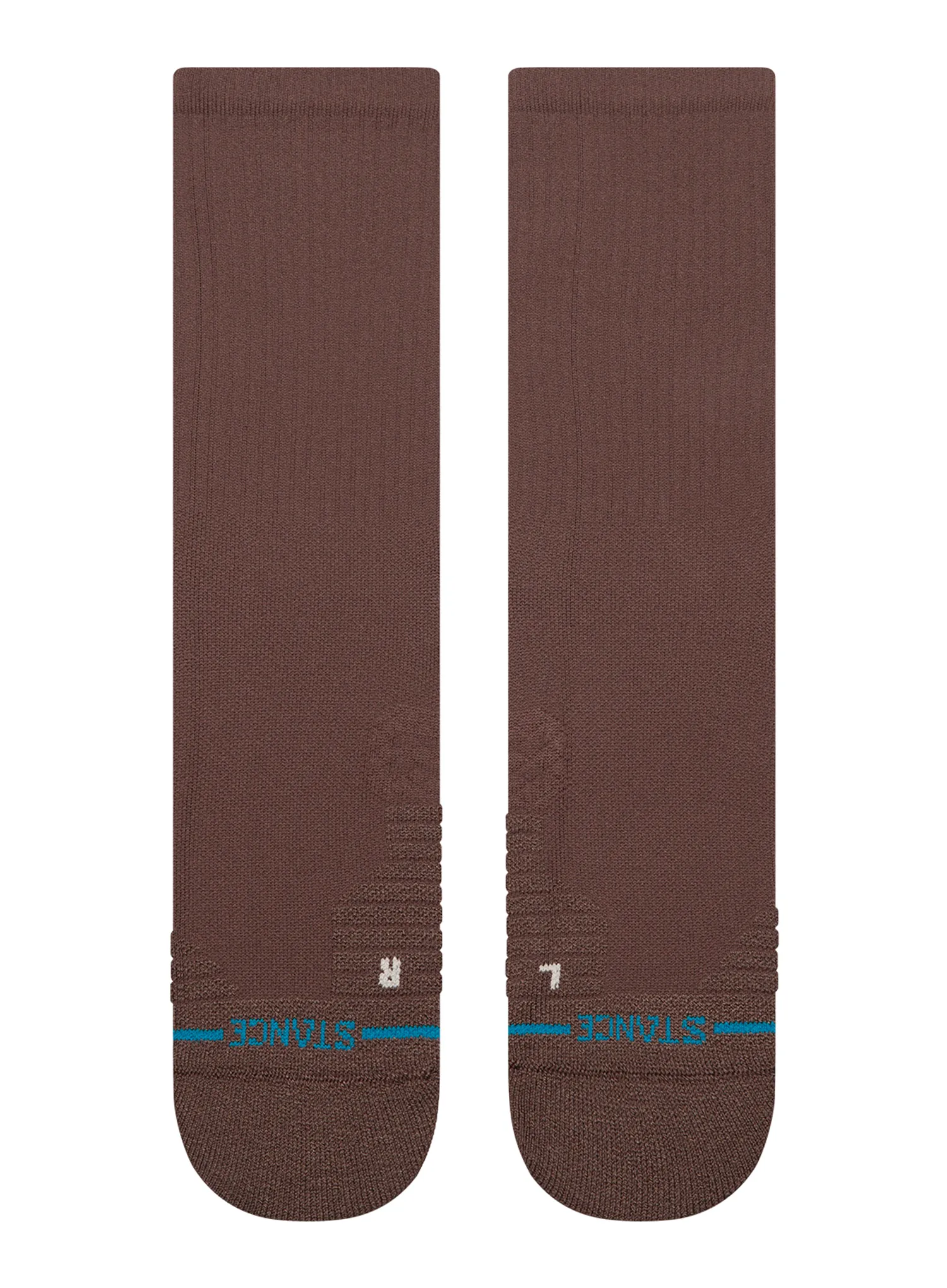 Stance Solid Mid Ribbed Crew Túrazokni - brown