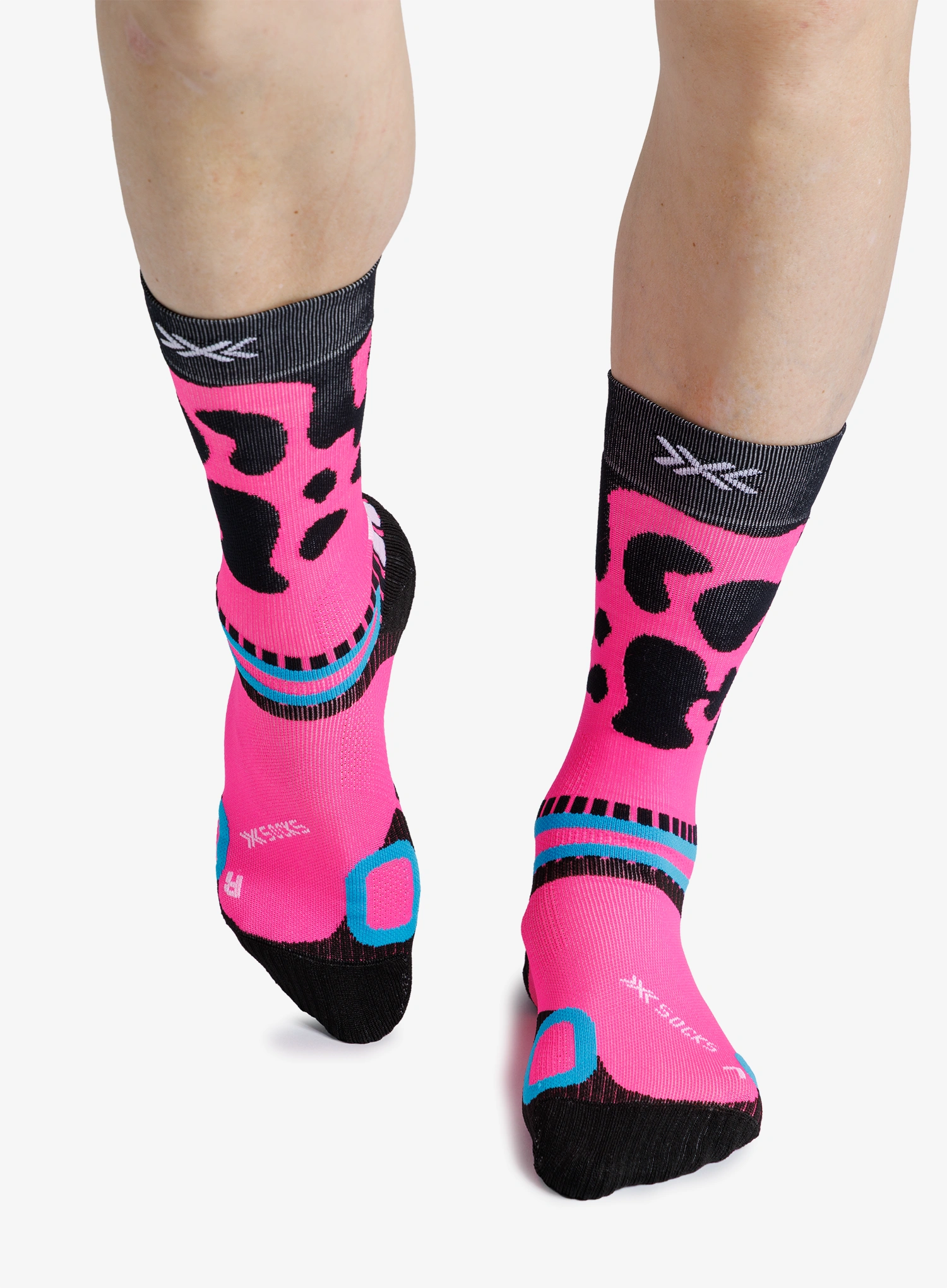 X-Socks Hike Discover Crew Túrazokni - fluo pink frog
