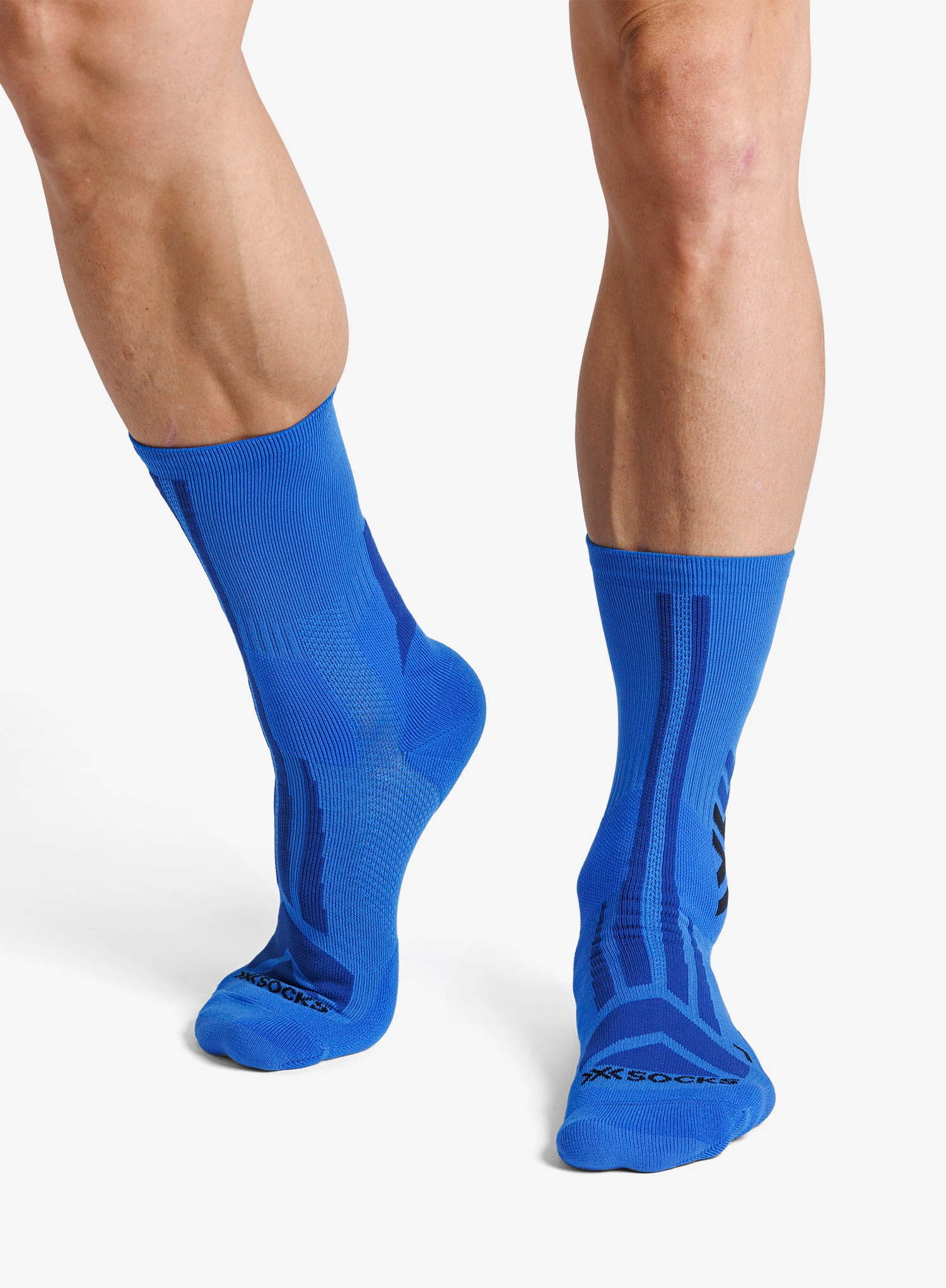 X-Socks Hike Discover Crew Túrazokni - twyce blue/blue