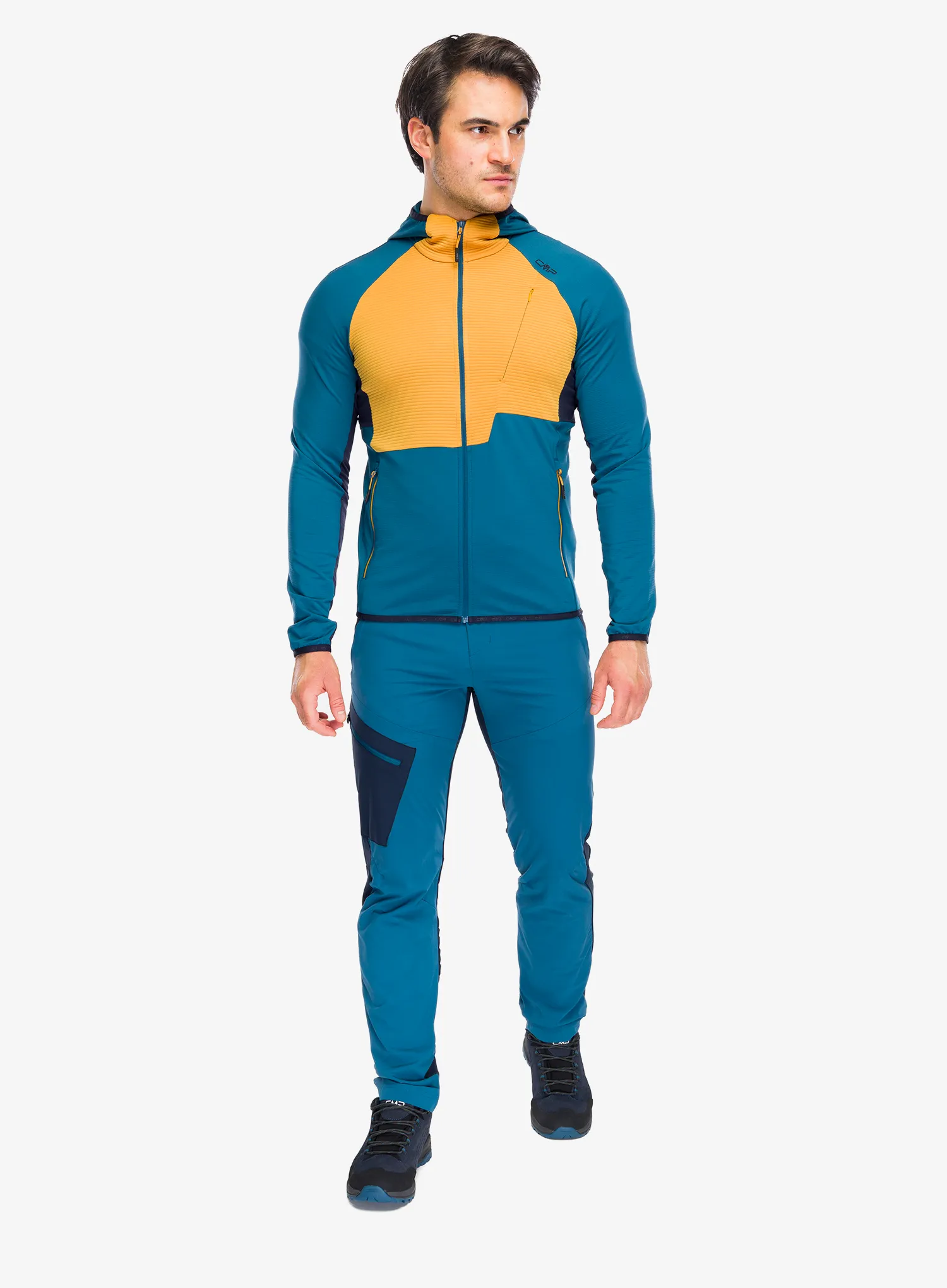 CMP Rils Jacket Fix Hood Férfi softshell kabát - petroleum