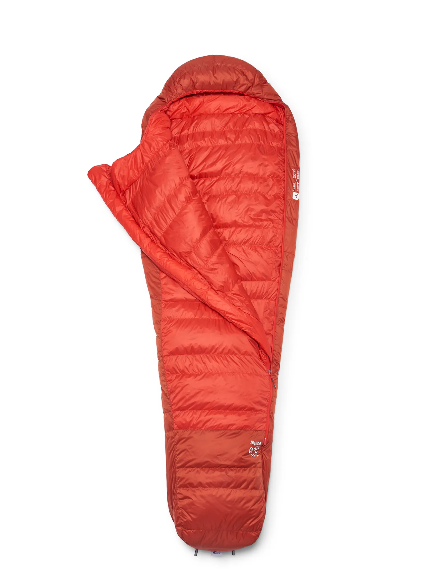 Rab Alpine 0C / 32F (185 cm) Pehely hálózsák - dark horizon/tuscan red