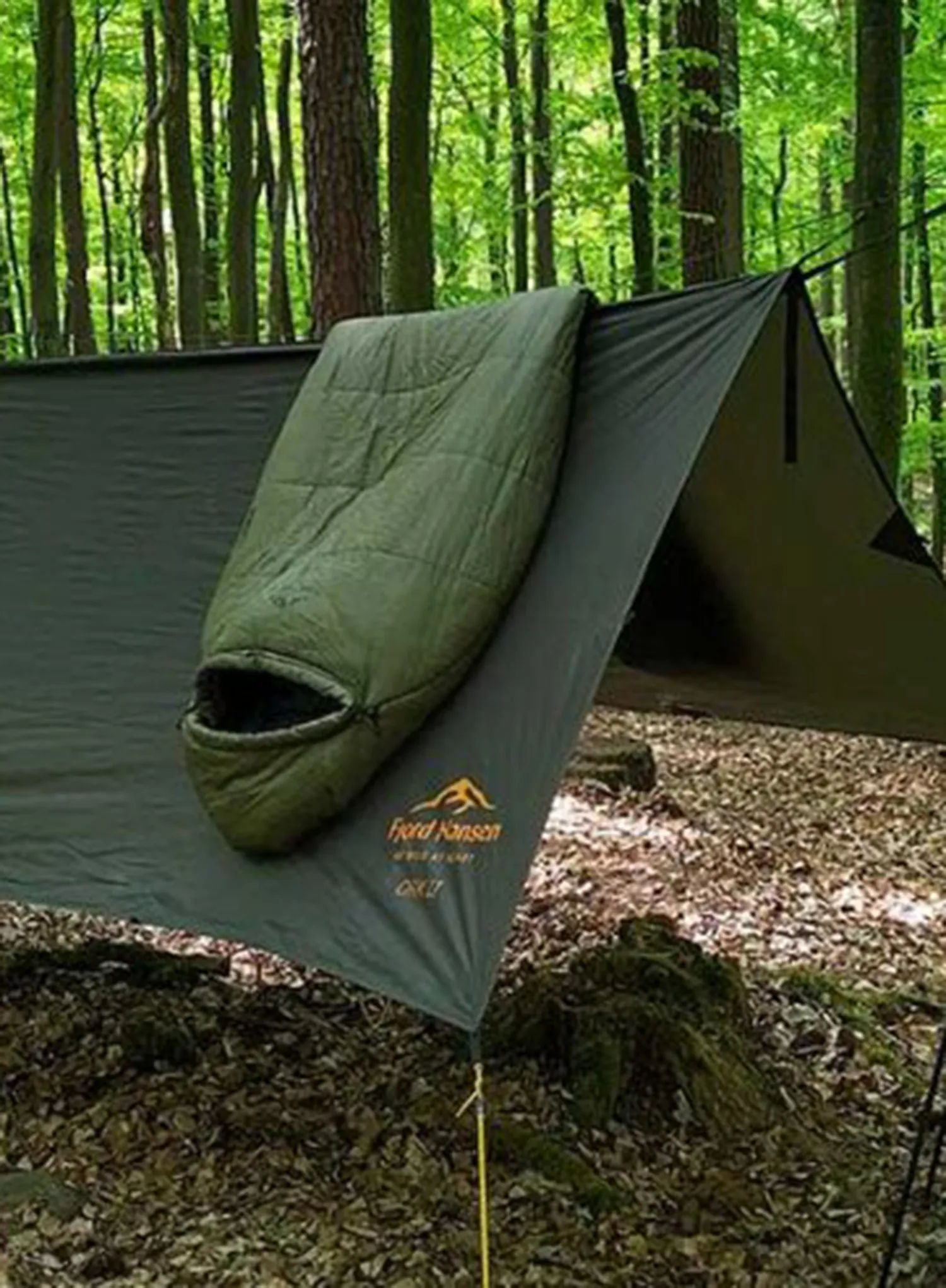 Fjord Nansen Hadsel XL (200 cm) Szintetikus töltetű hálózsák - olive drab