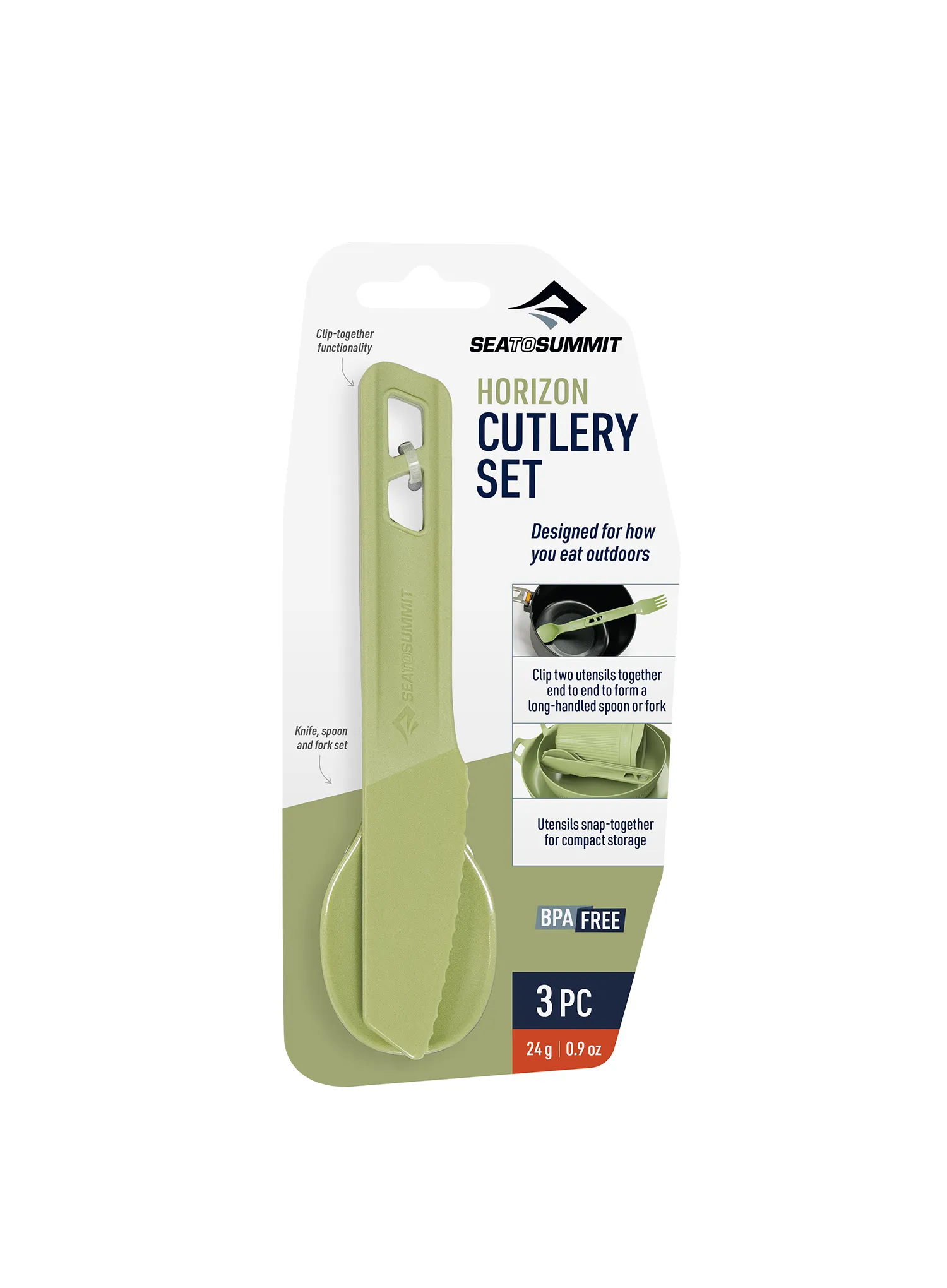 Sea to Summit Horizon Cutlery 3 Evőeszköz - tarragon