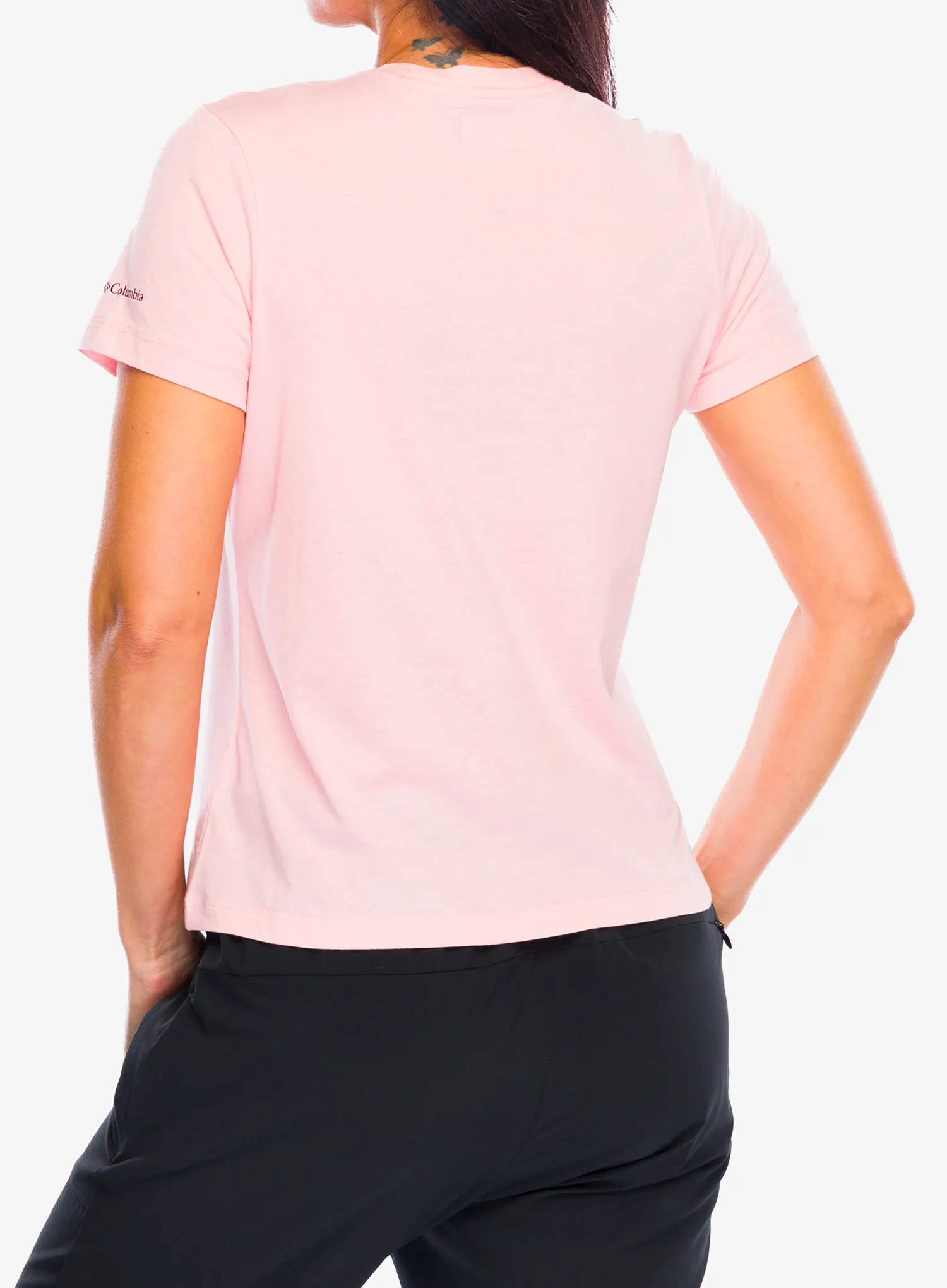 Columbia Ruby Springs Graphic Fitted S/S Női rövid ujjú póló - pink sand/get hiked