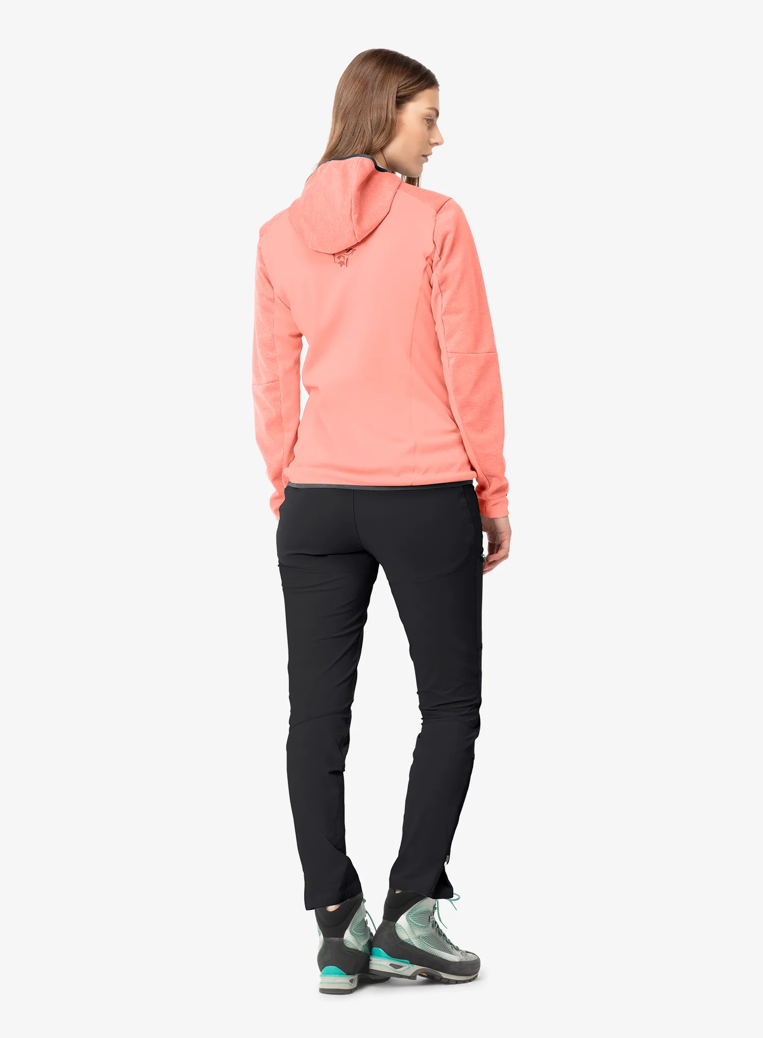 Norrona Falketind Warm2 Octa Hood Női Polár - orange alert/peach amber