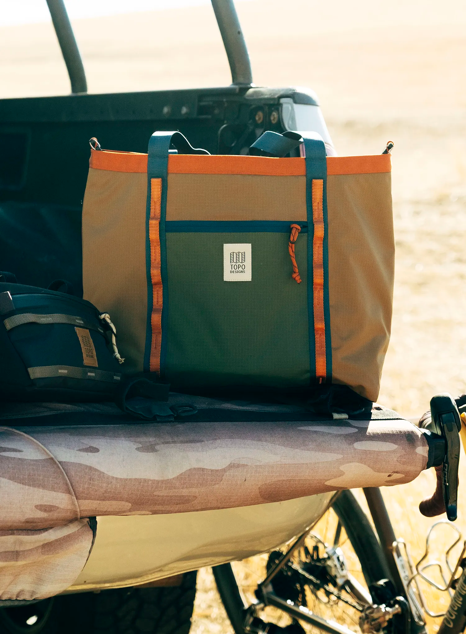 Topo Designs Bike Bag Kormánytáska - woodland/terracotta