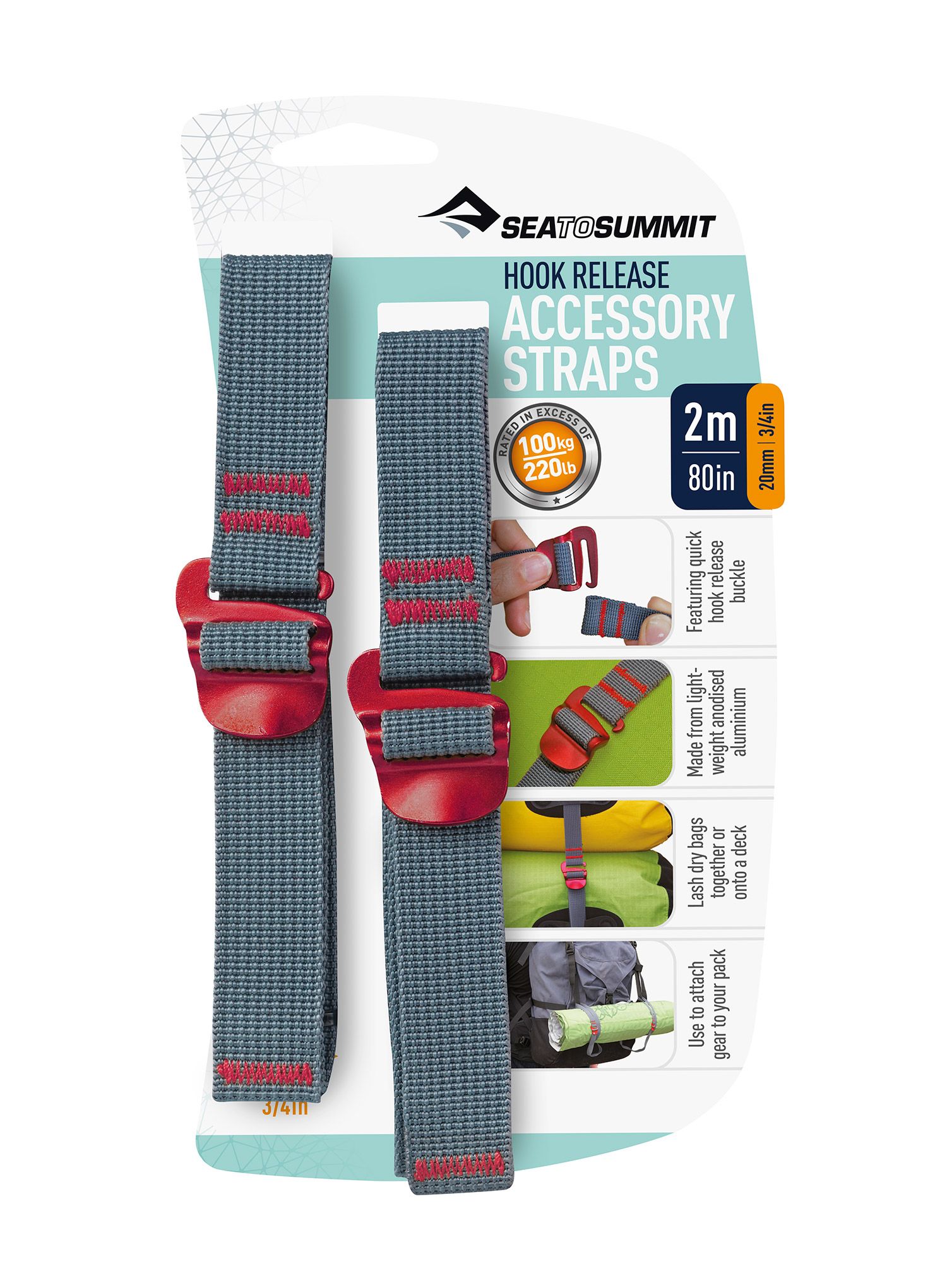 Sea To Summit ACCESORY STRAPS 20 mm/2 m haczyk Hevederek