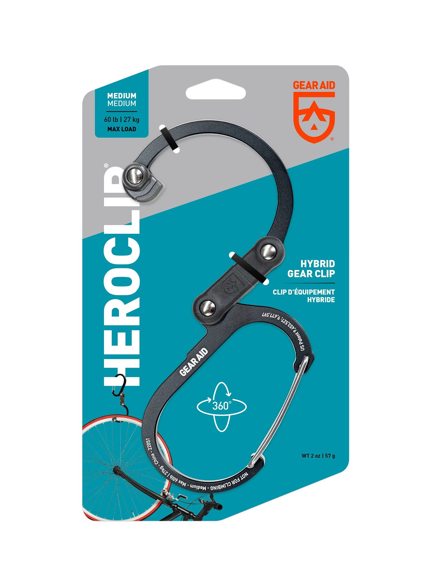 Gear Aid Heroclip Medium Markolat - stealth black