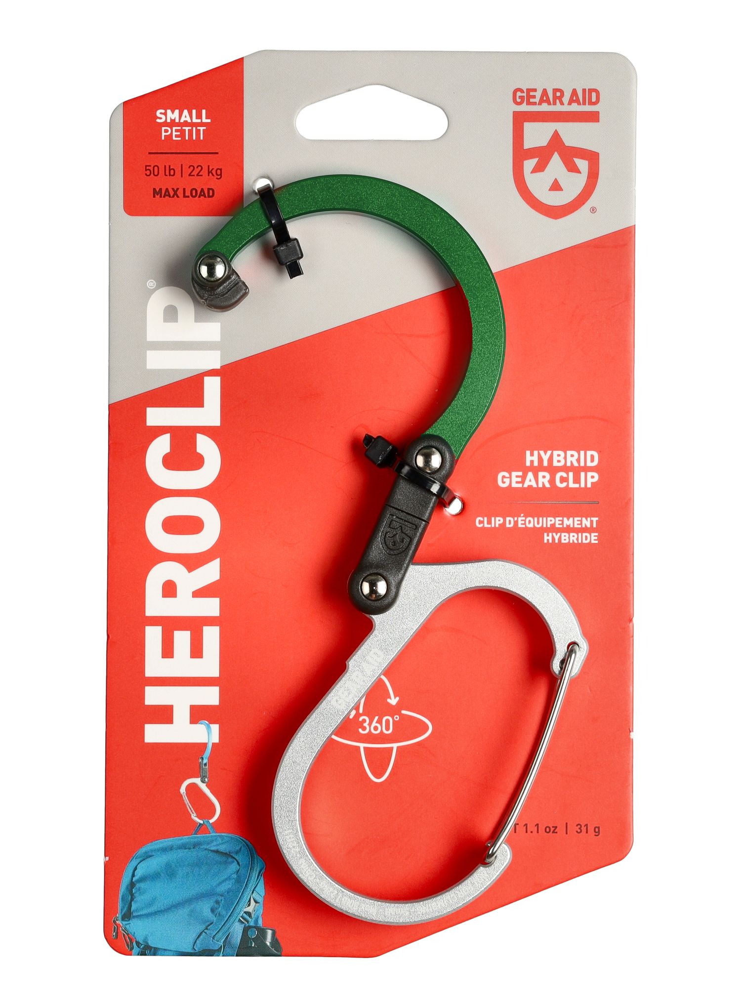 Gear Aid Heroclip Small Markolat - forest green