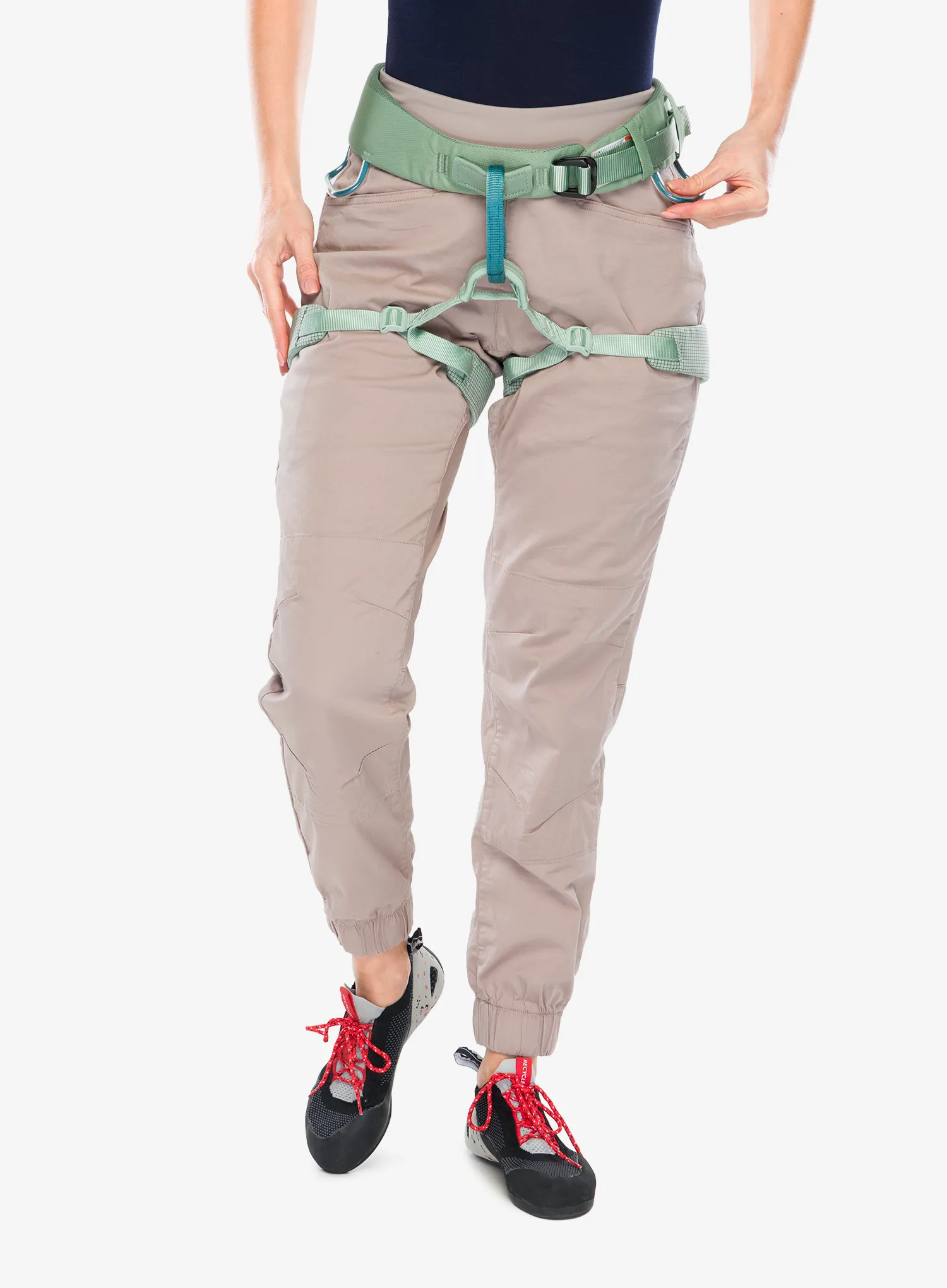 Black Diamond Momentum Harness Női beülő sziklamászáshoz - desert sage