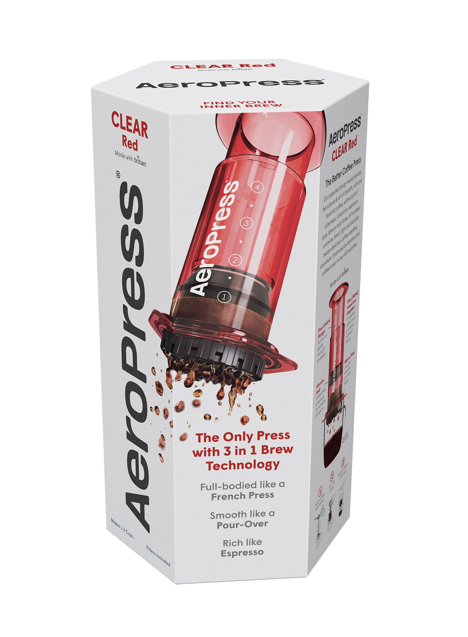 AeroPress Clear Turista kávéfőző - red