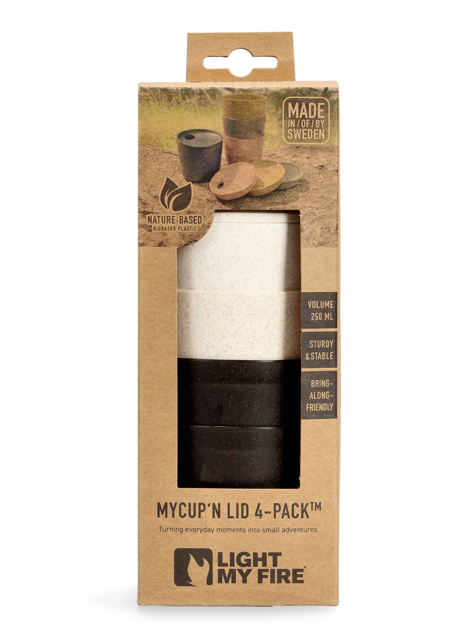 Light My Fire MyCup'N Lid 4-Pack Bögre - black/white