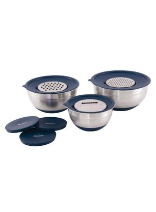 Outwell Chef Bowl Set with Lids & Graters Edénykészlet - silver